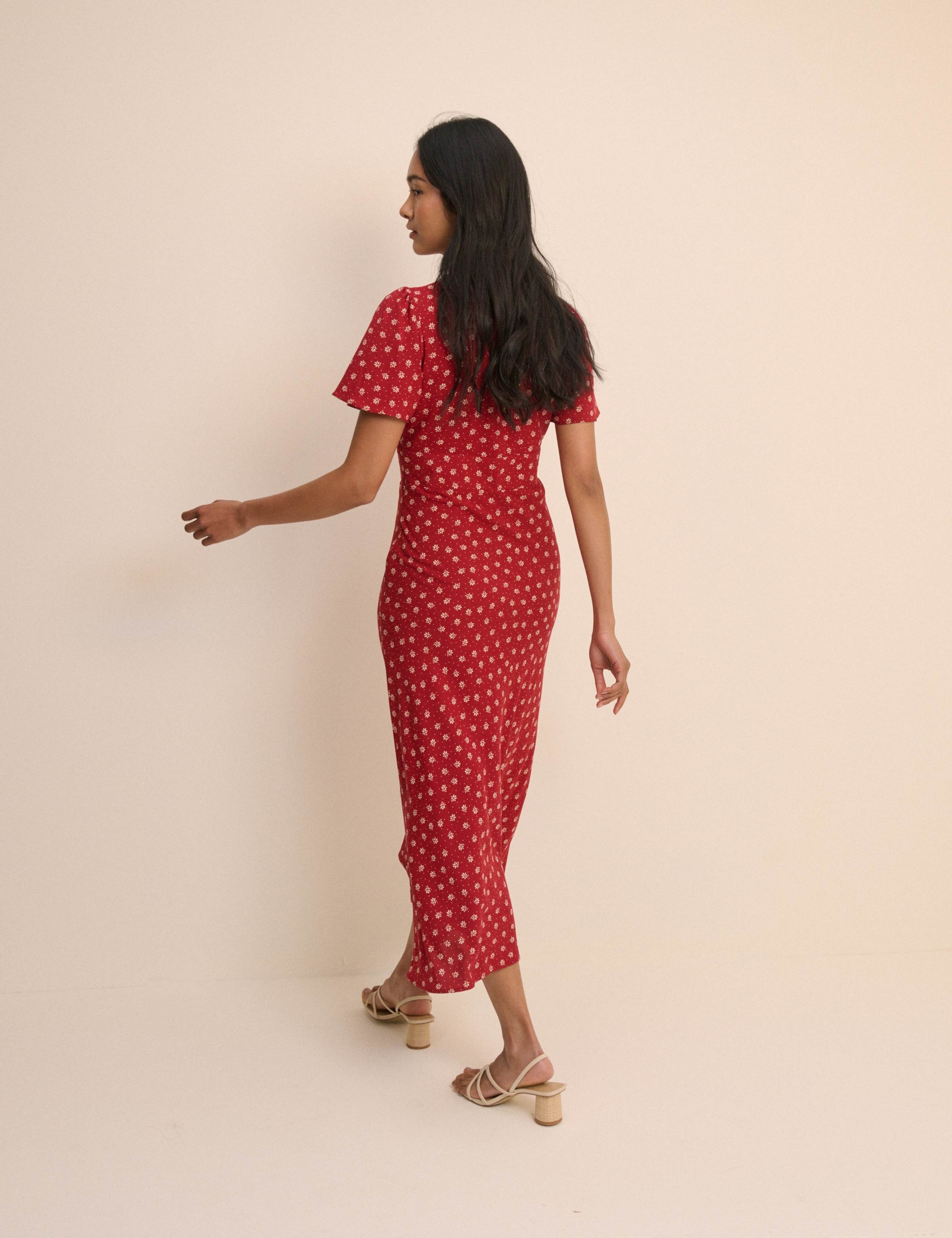 Floral V-Neck Bow Detail Midi Tea Dress 2 of 5