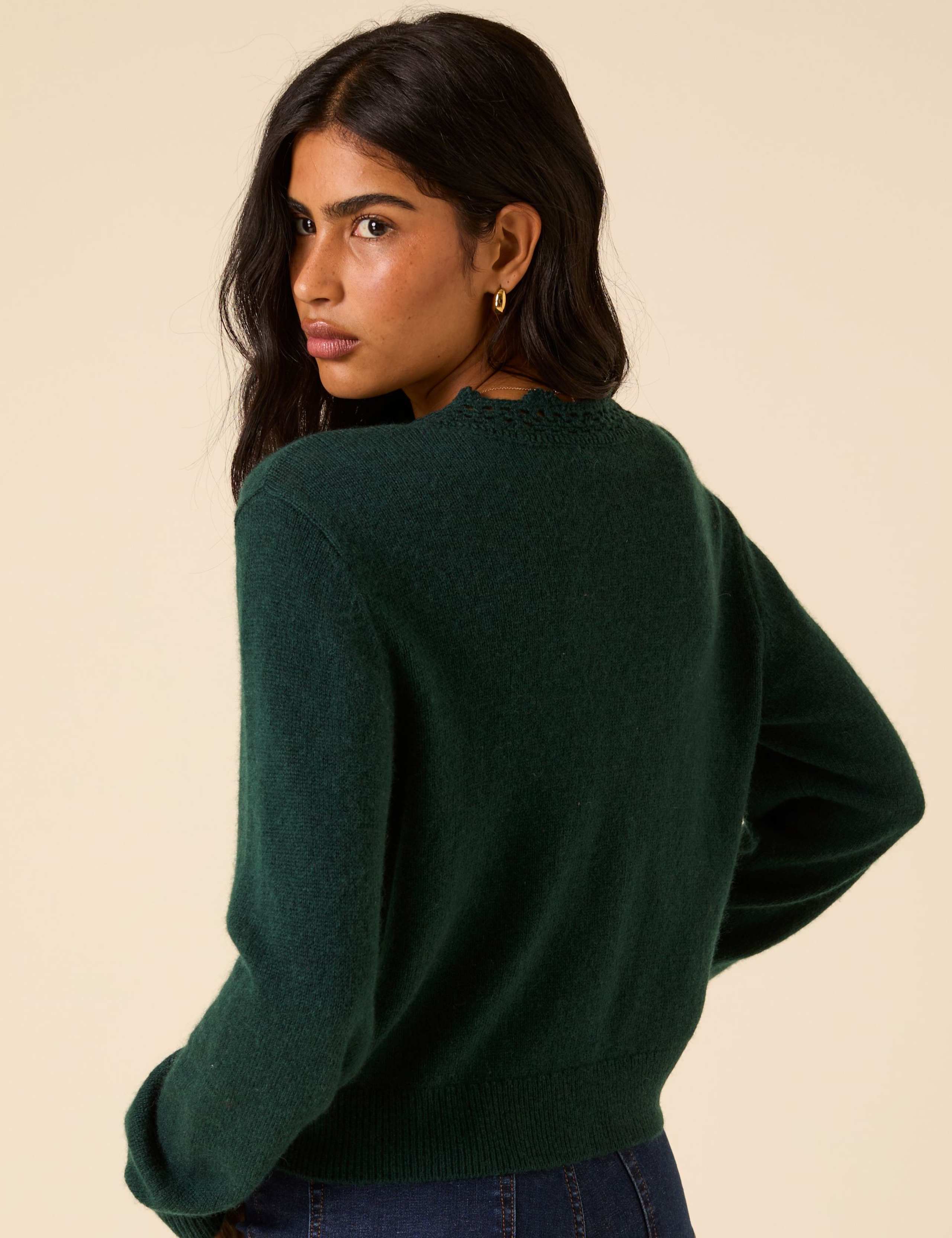 Wool Blend V-Neck Cardigan 2 of 5