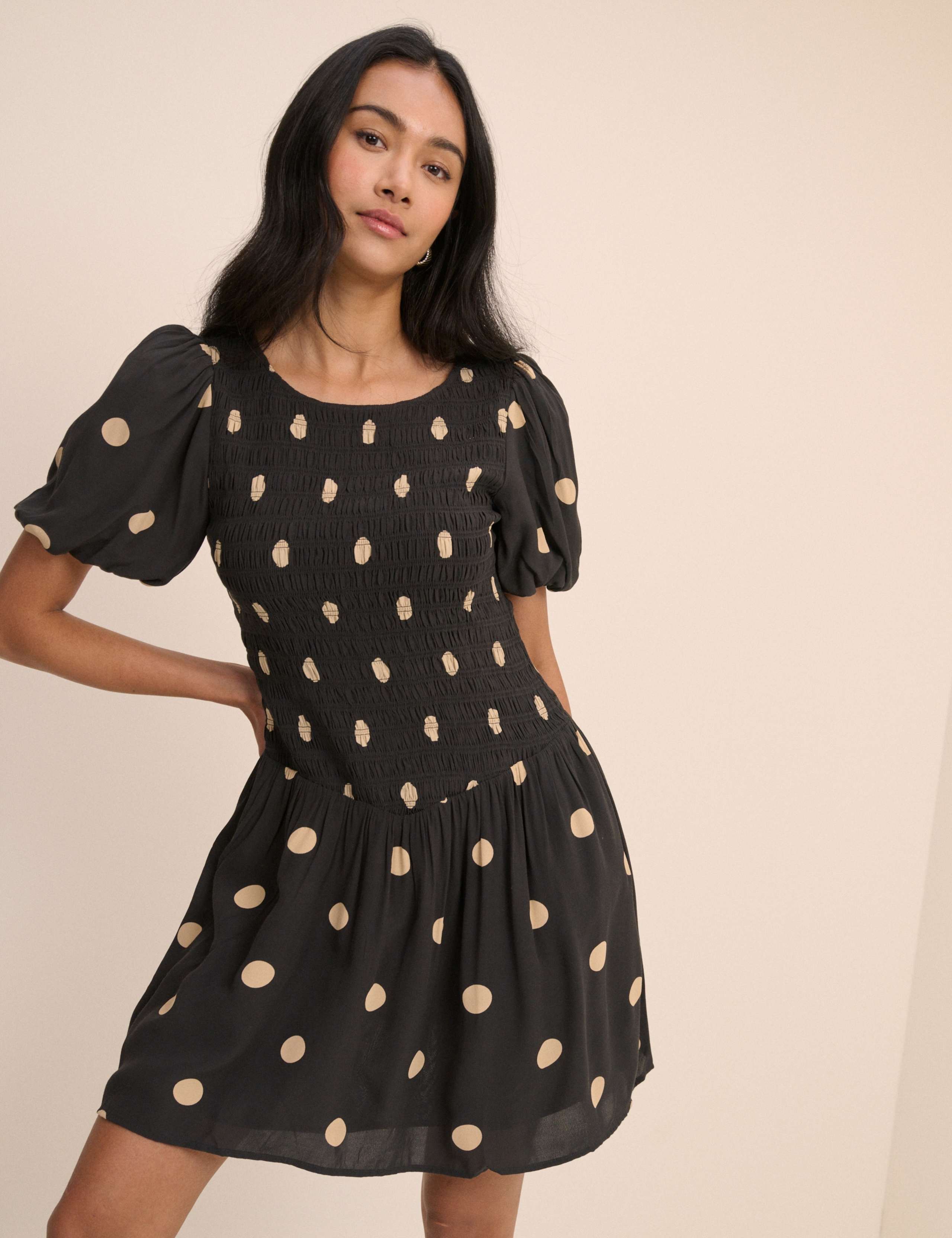 Polka Dot Mini Skater Dress 1 of 5