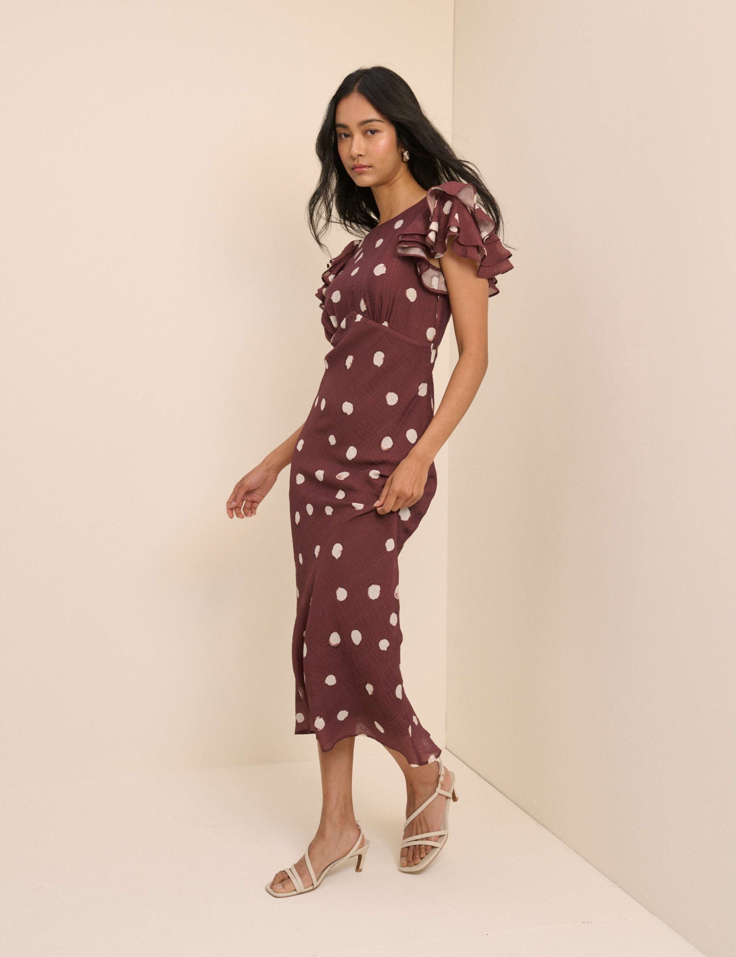 Polka Dot Round Neck Midaxi Tea Dress 1 of 5