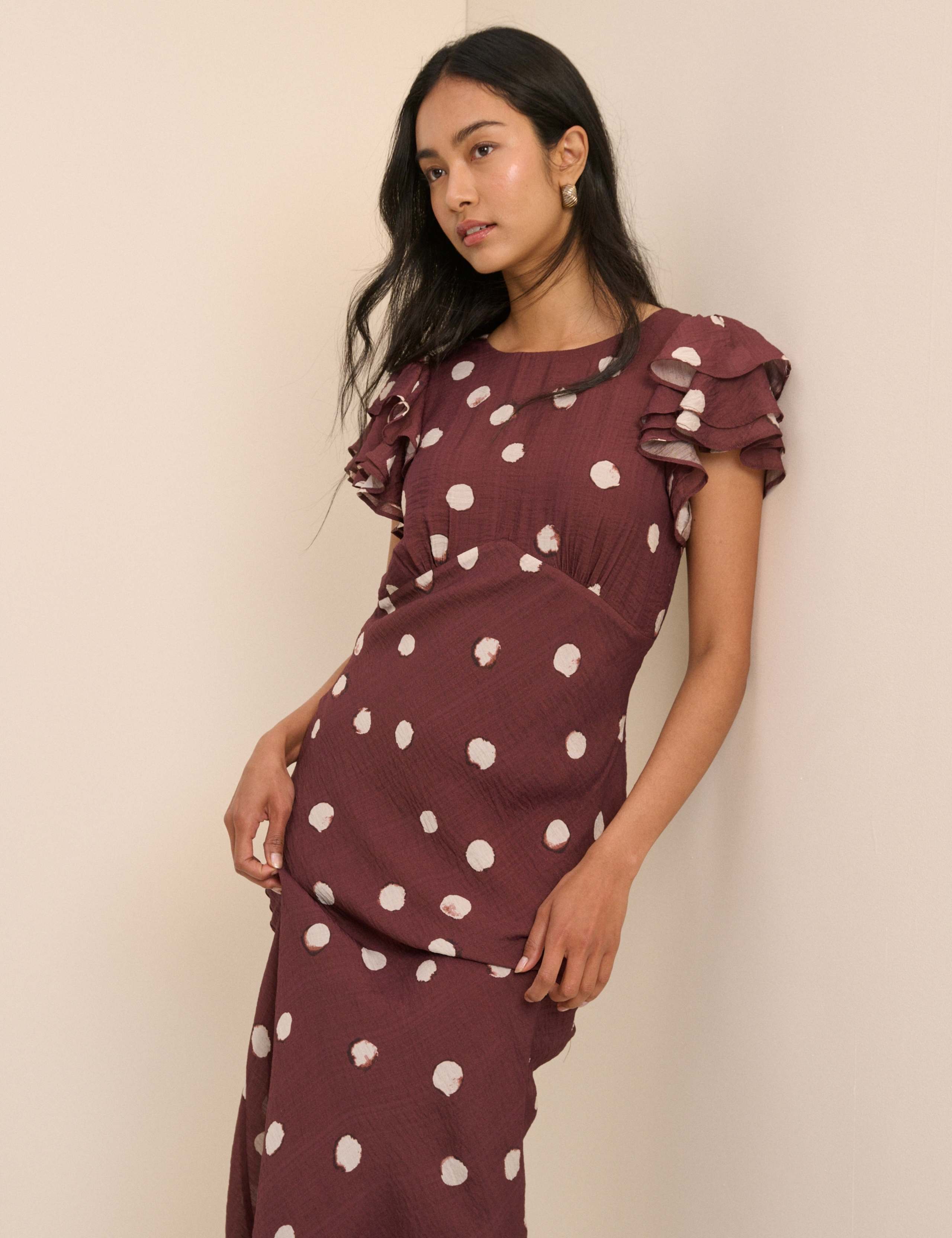 Polka Dot Round Neck Midaxi Tea Dress 3 of 5