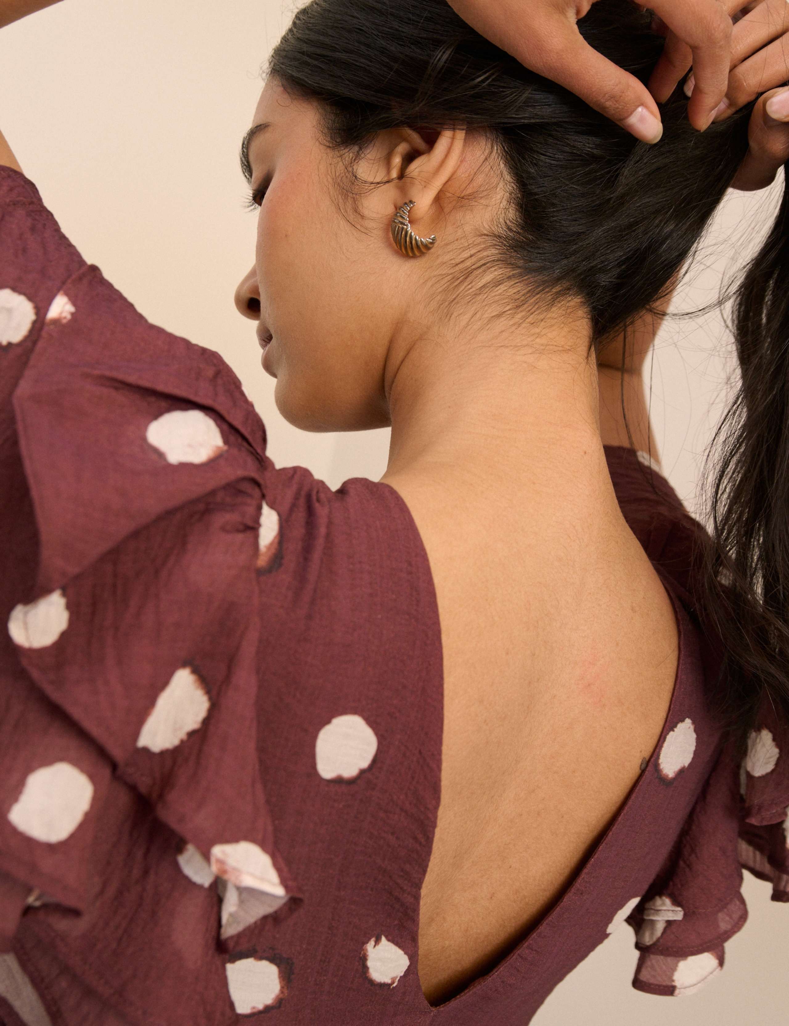Polka Dot Round Neck Midaxi Tea Dress 4 of 5