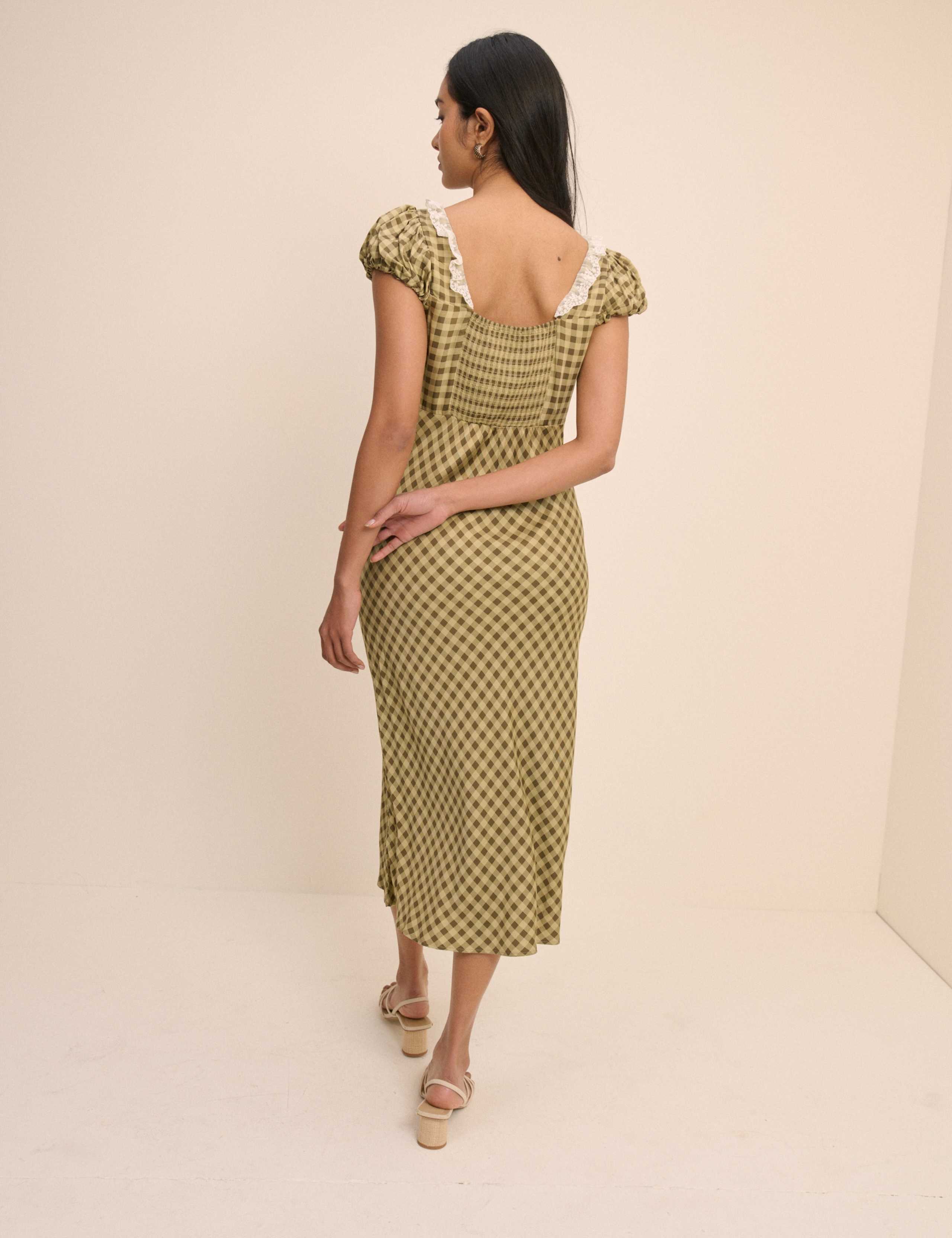 Checked Midi Skater Dress 2 of 5
