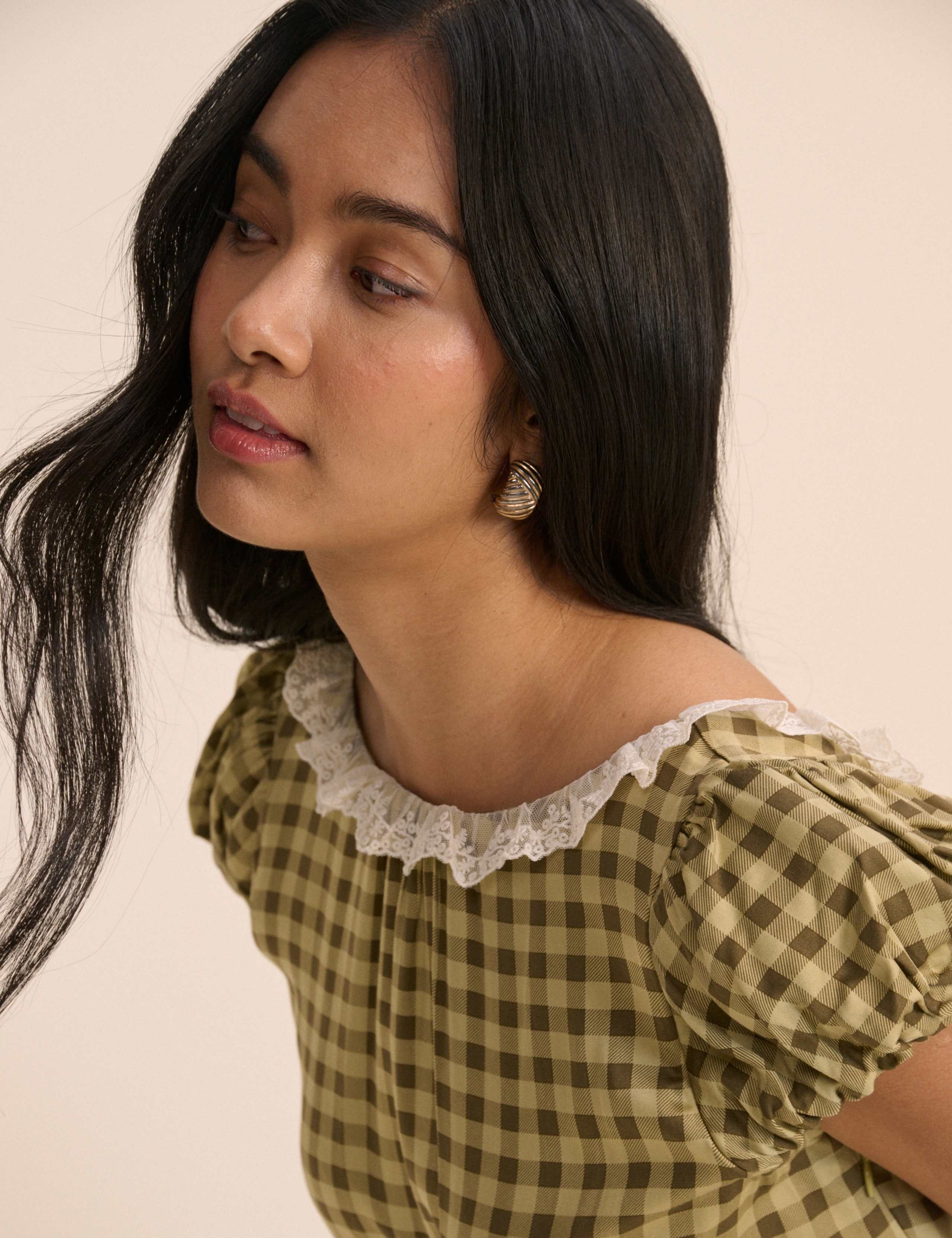 Checked Midi Skater Dress 4 of 5