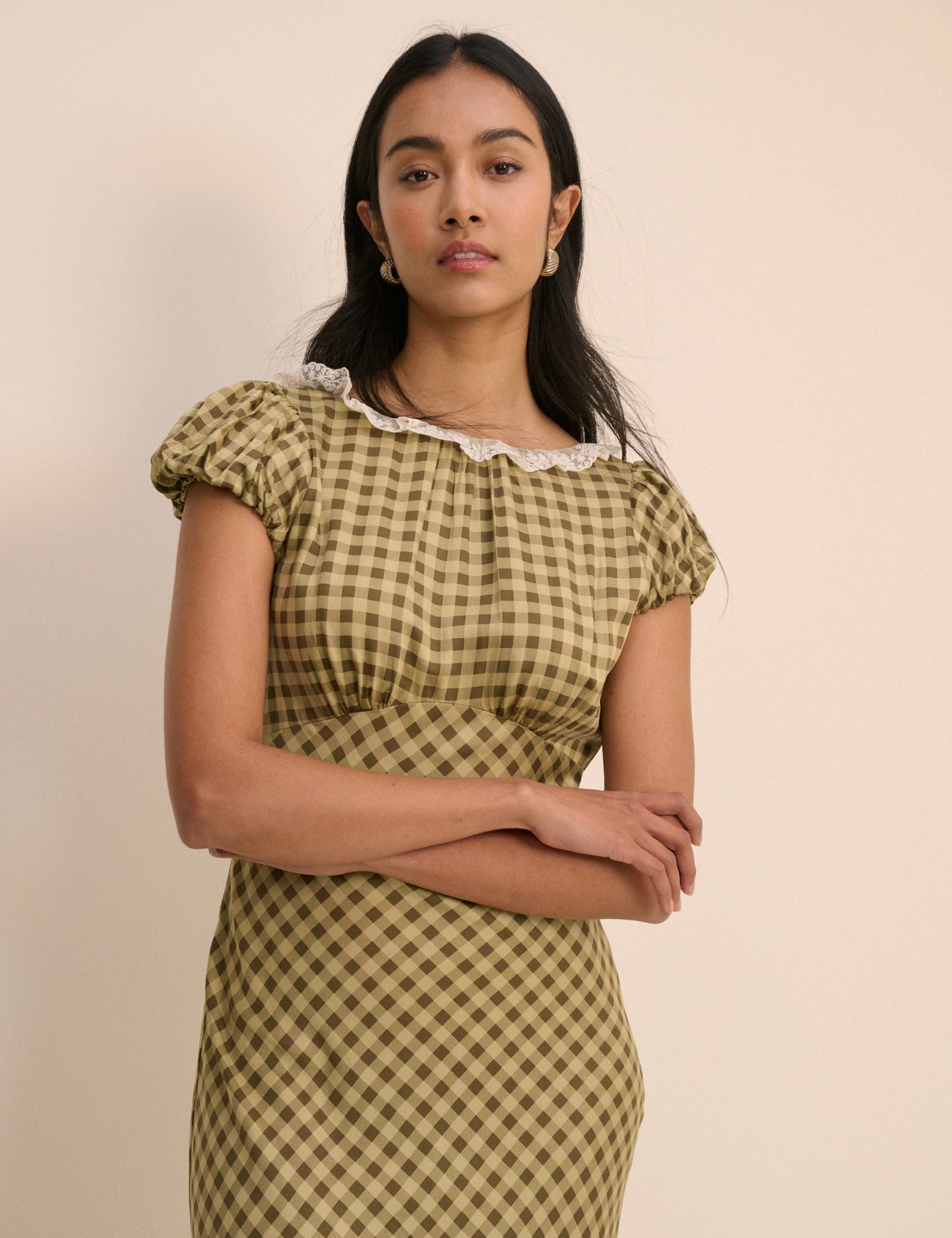 Checked Midi Skater Dress 5 of 5