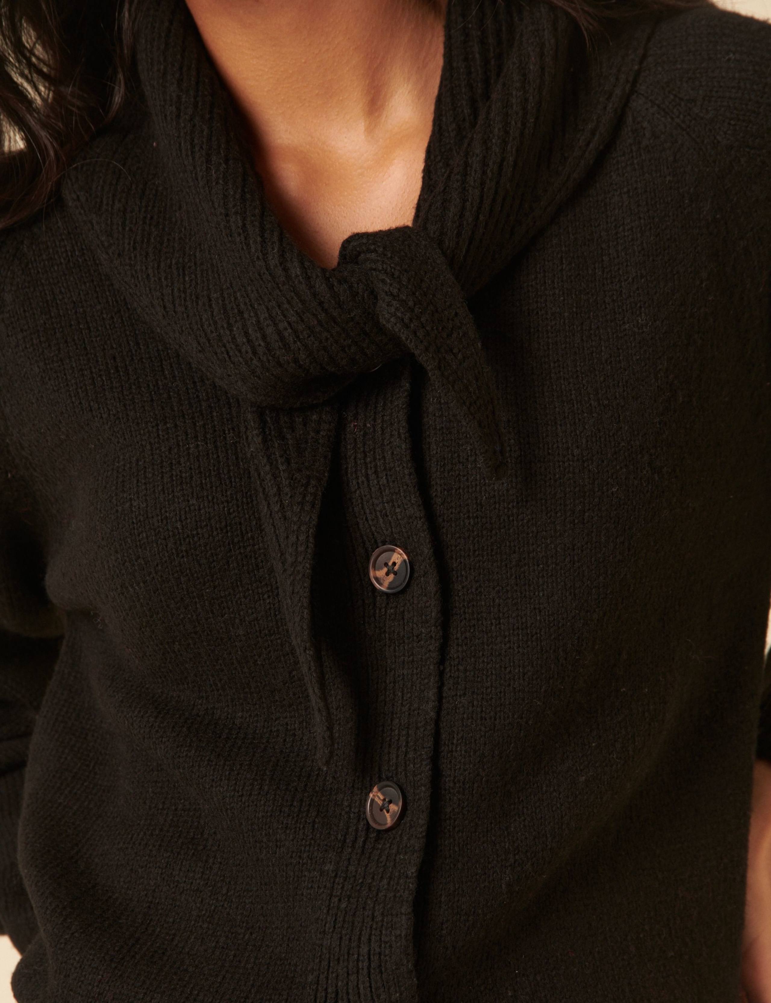 Cotton Rich Neck-Tie Scarf Cardigan 4 of 5