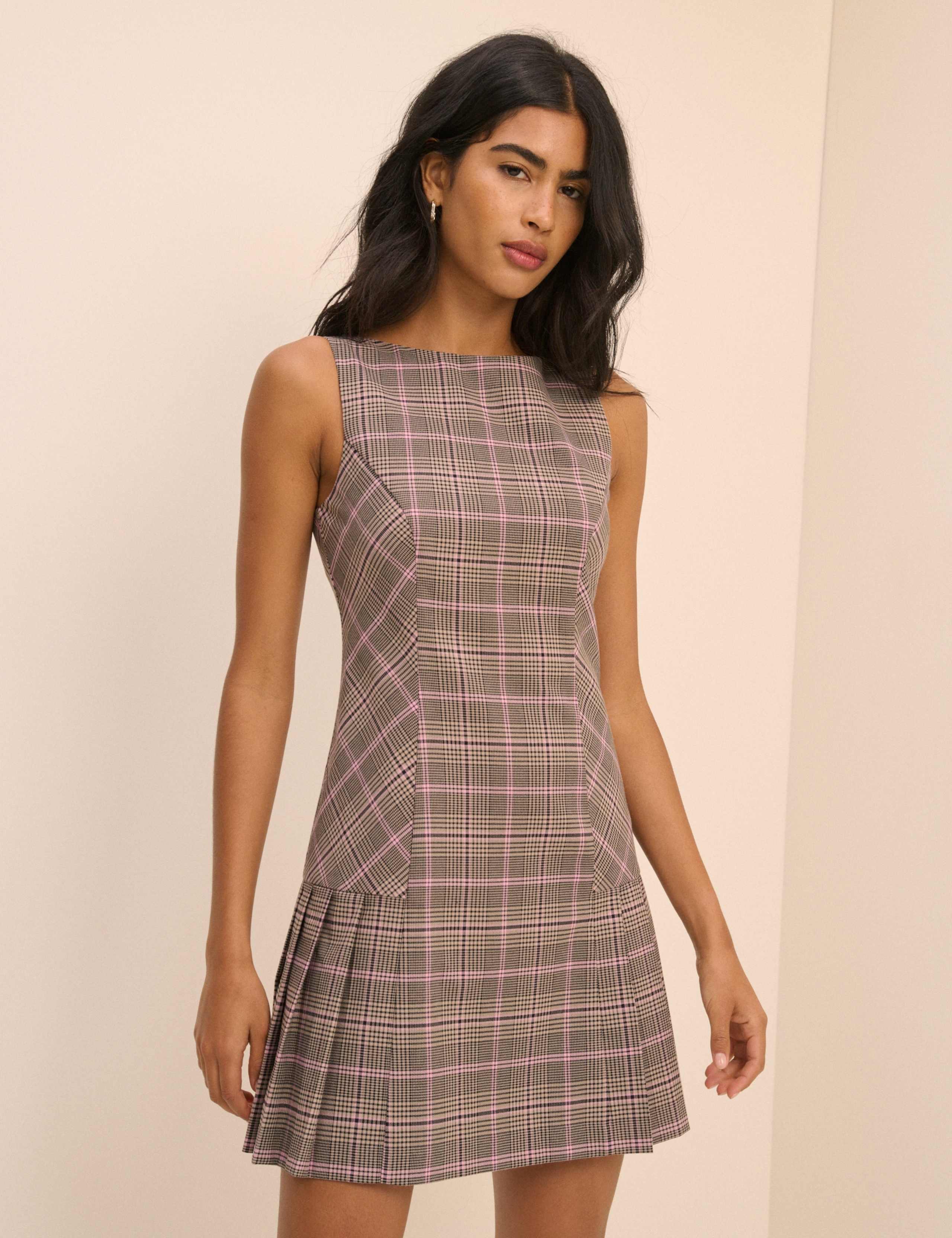Checked Mini Skater Dress 3 of 5
