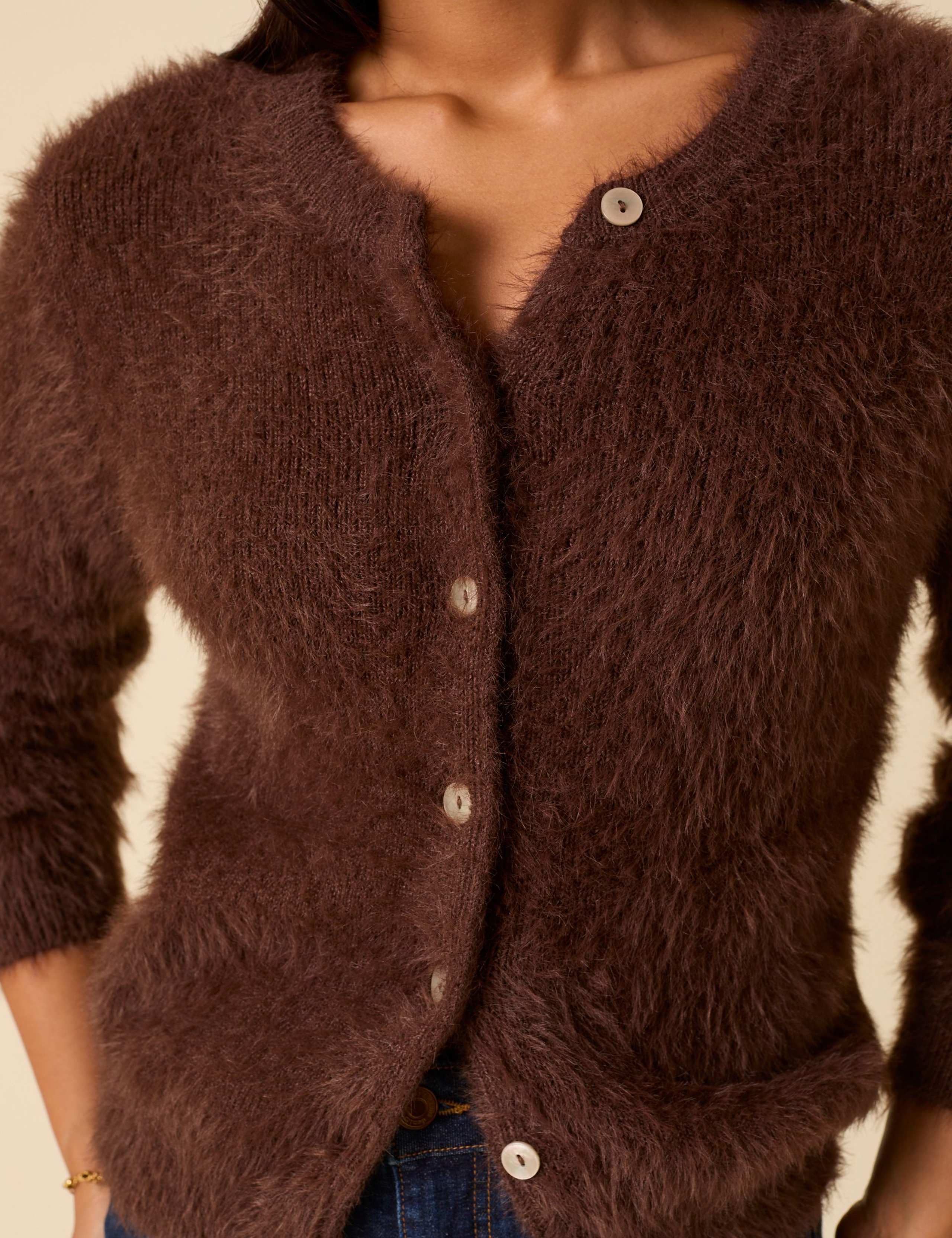 Eyelash Crew Neck Relaxed Cardigan 4 of 5