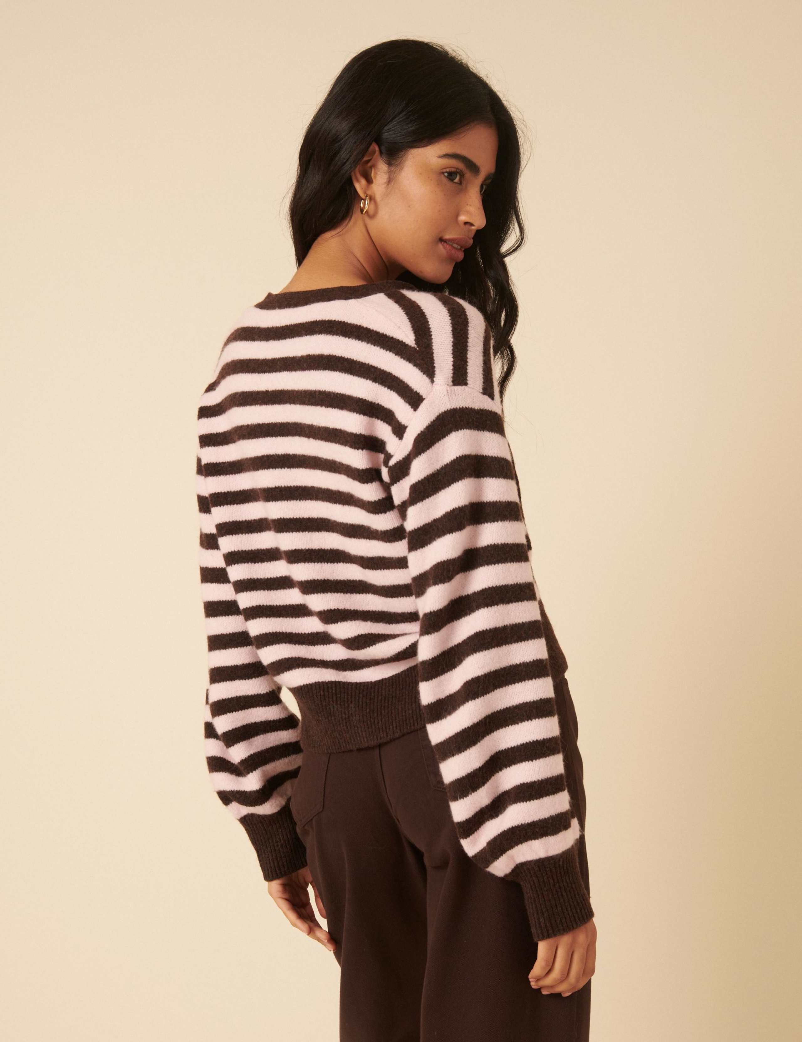 Striped Neck-Tie Relaxed Cardigan 5 of 5