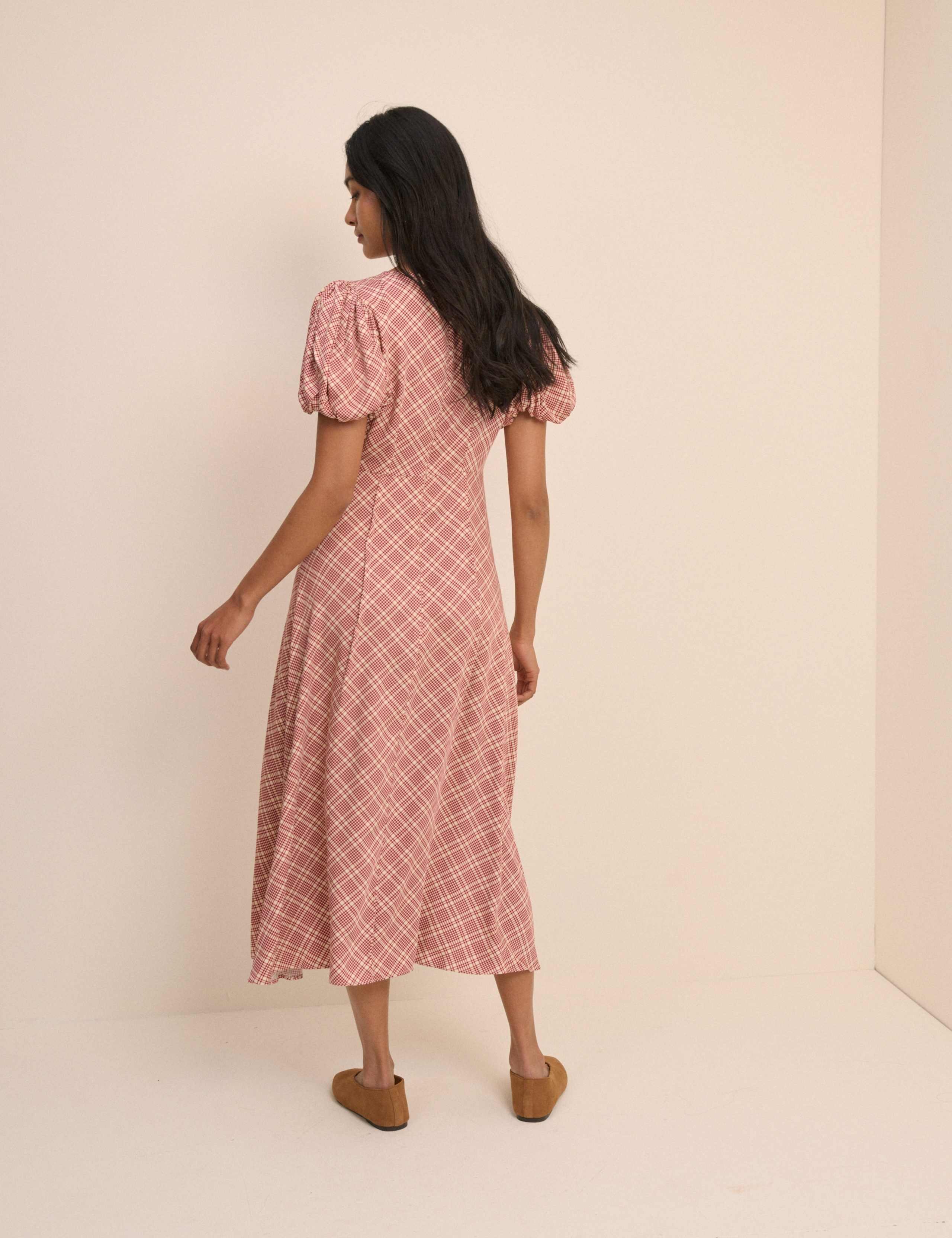 Checked Midi Waisted Dress 2 of 5