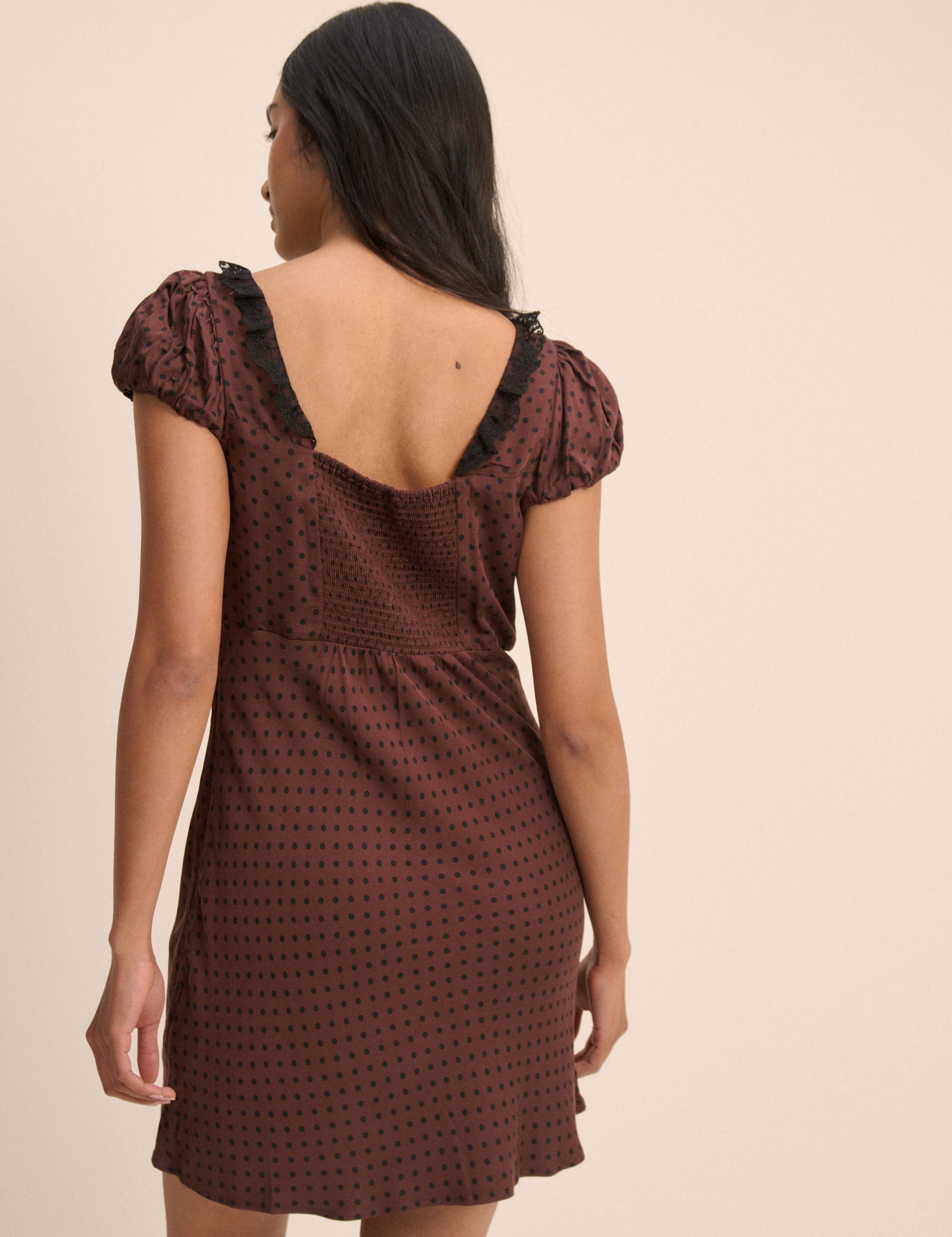 Polka Dot Round Neck Mini Tea Dress 3 of 5