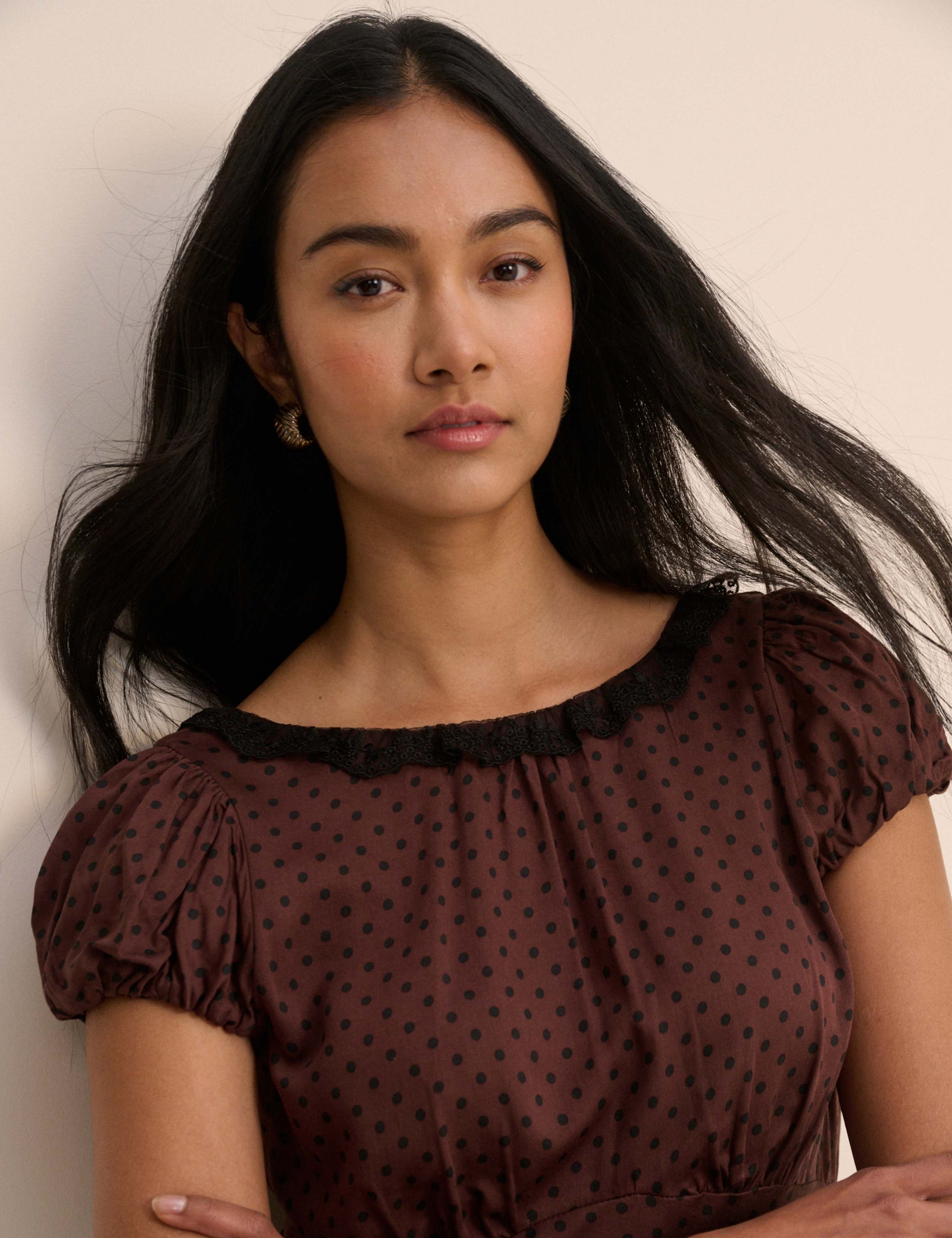 Polka Dot Round Neck Mini Tea Dress 4 of 5