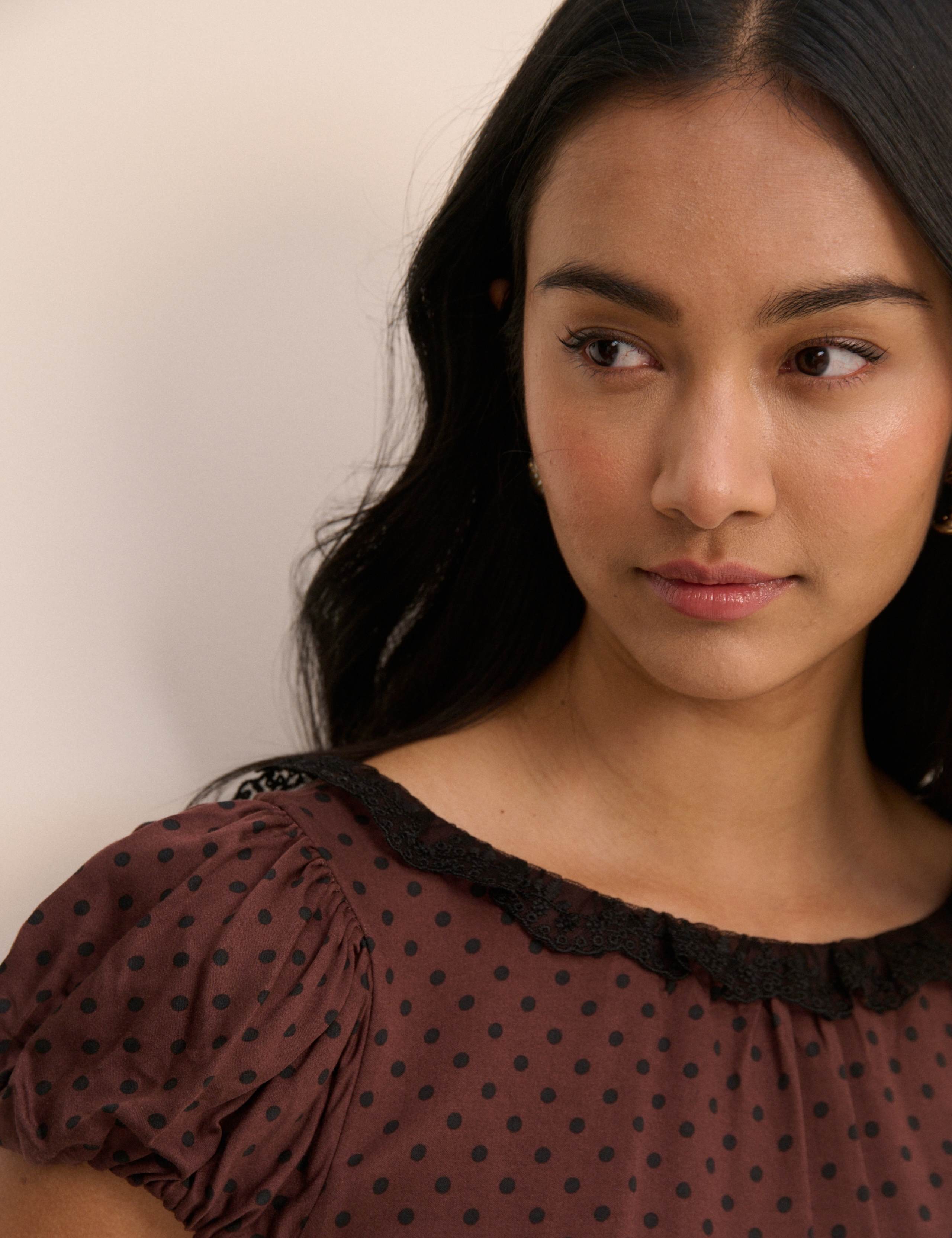 Polka Dot Round Neck Mini Tea Dress 5 of 5