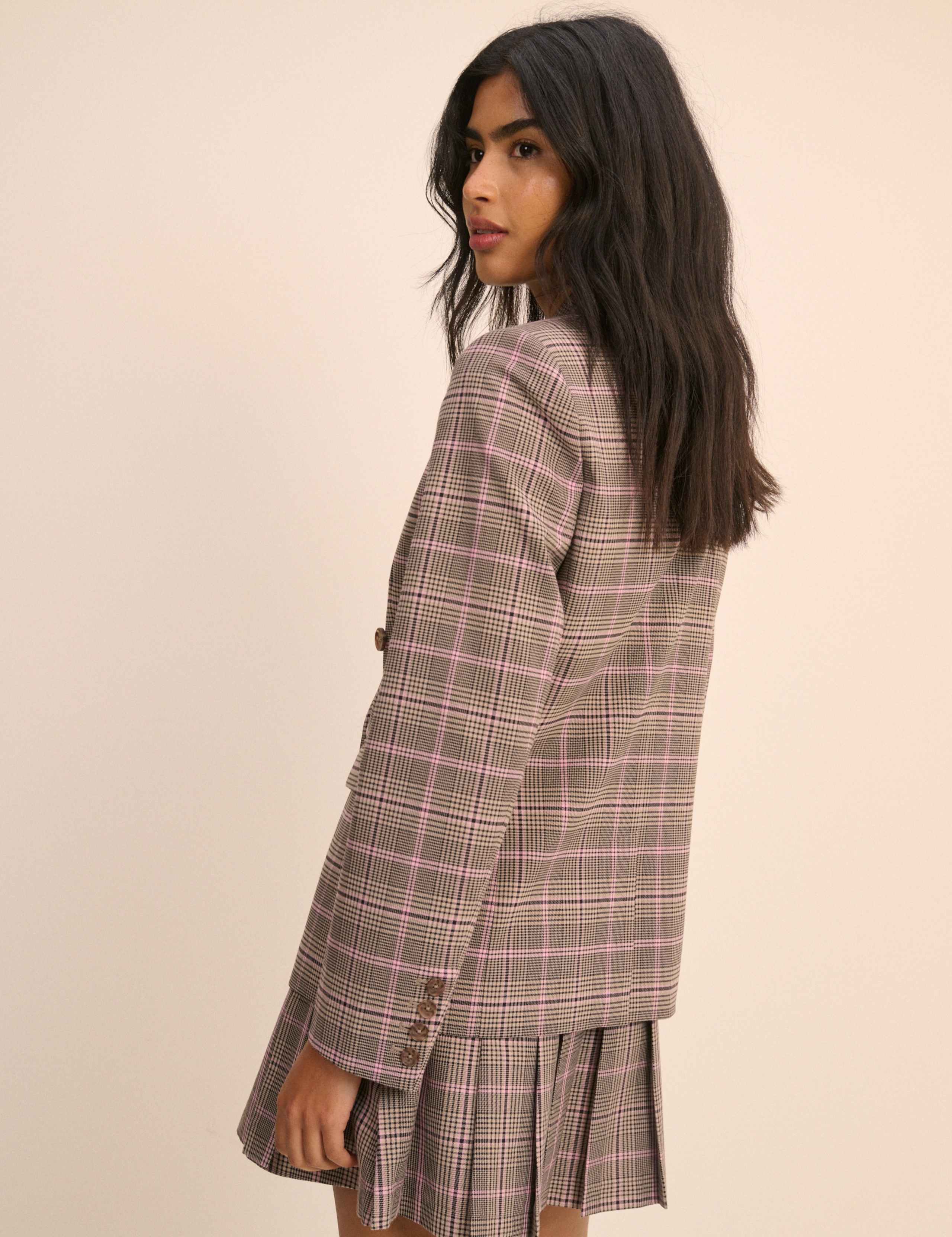 Relaxed Checked Double Breasted Blazer 2 of 5