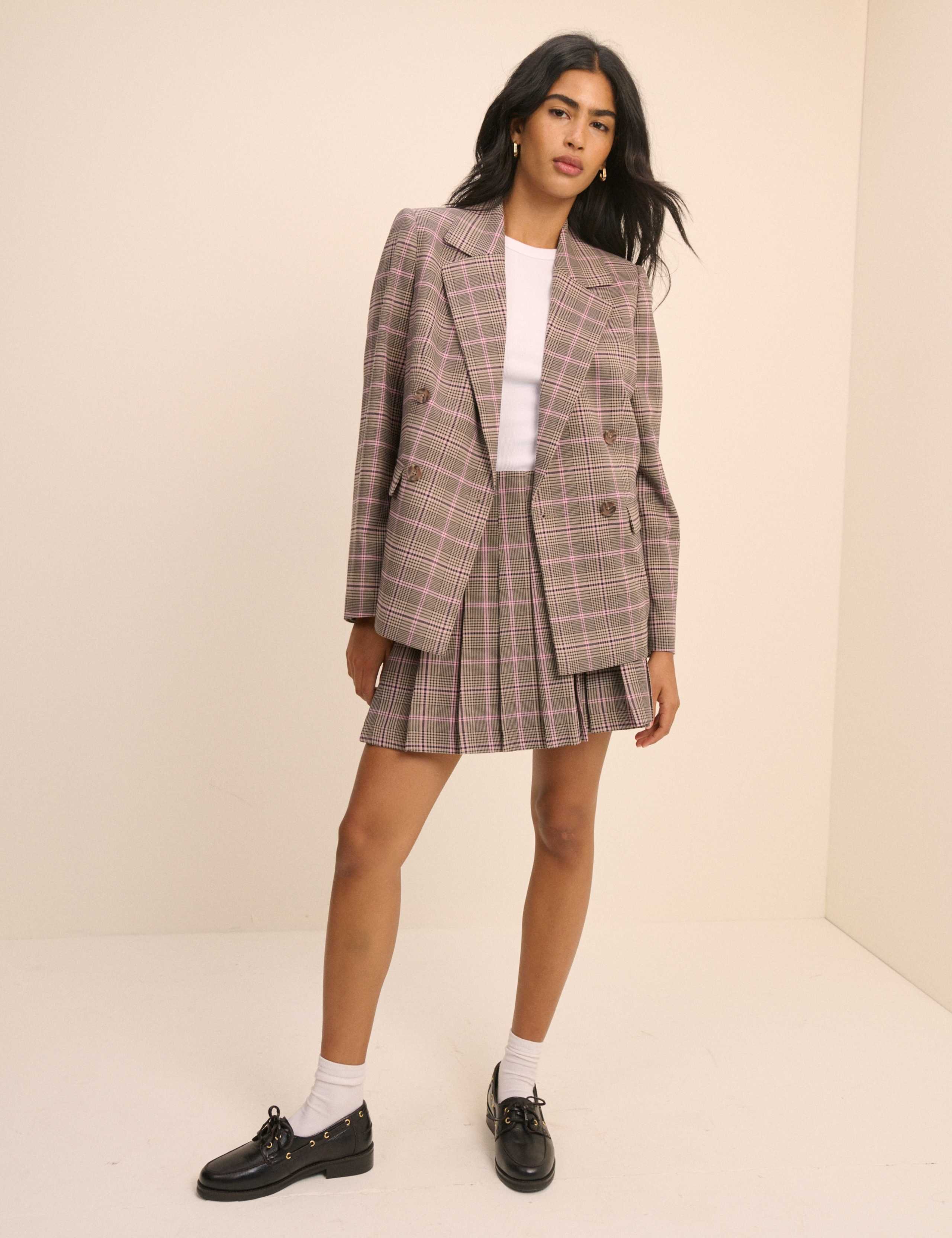 Relaxed Checked Double Breasted Blazer 3 of 5