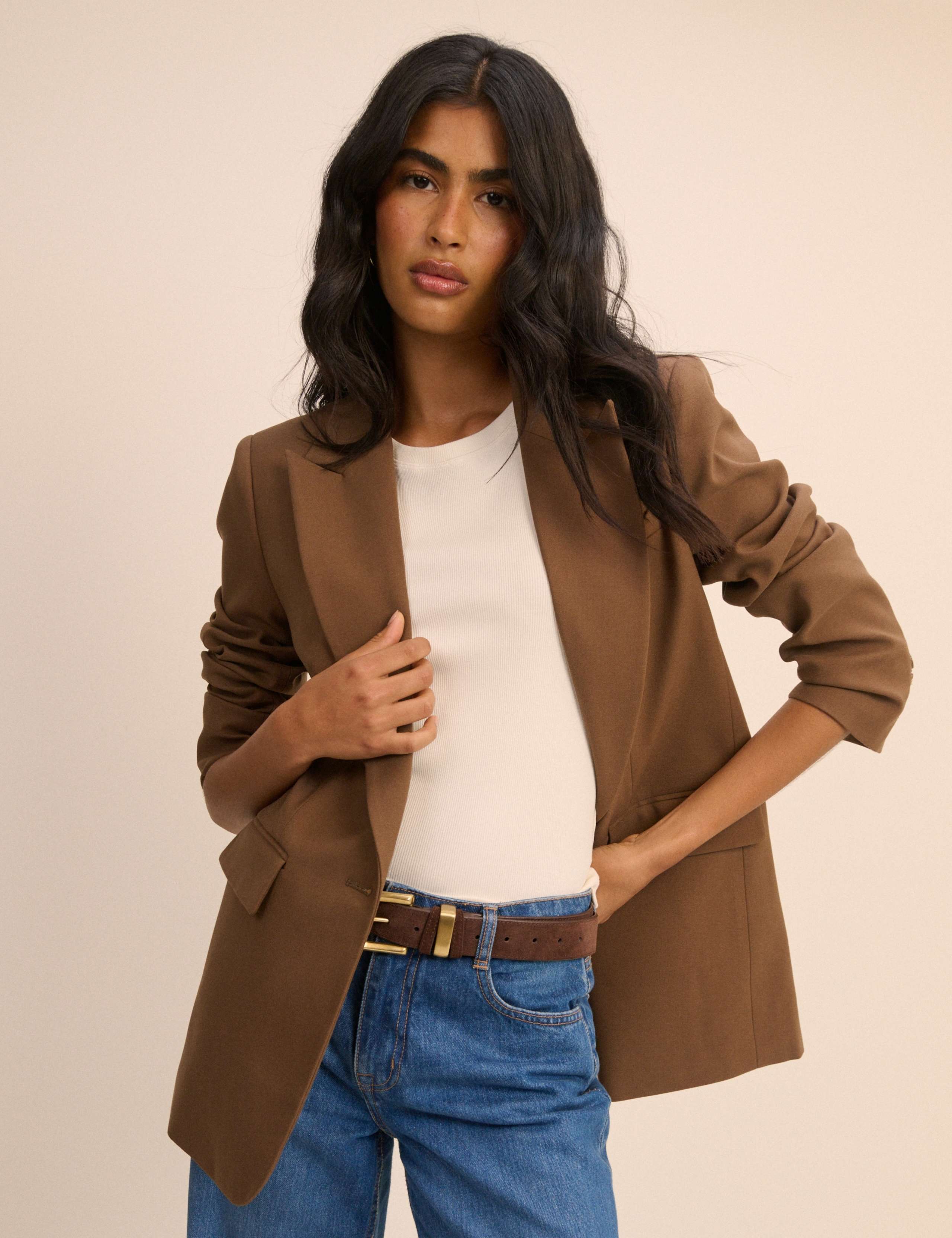 Relaxed Single Breasted Blazer with Wool 1 of 5