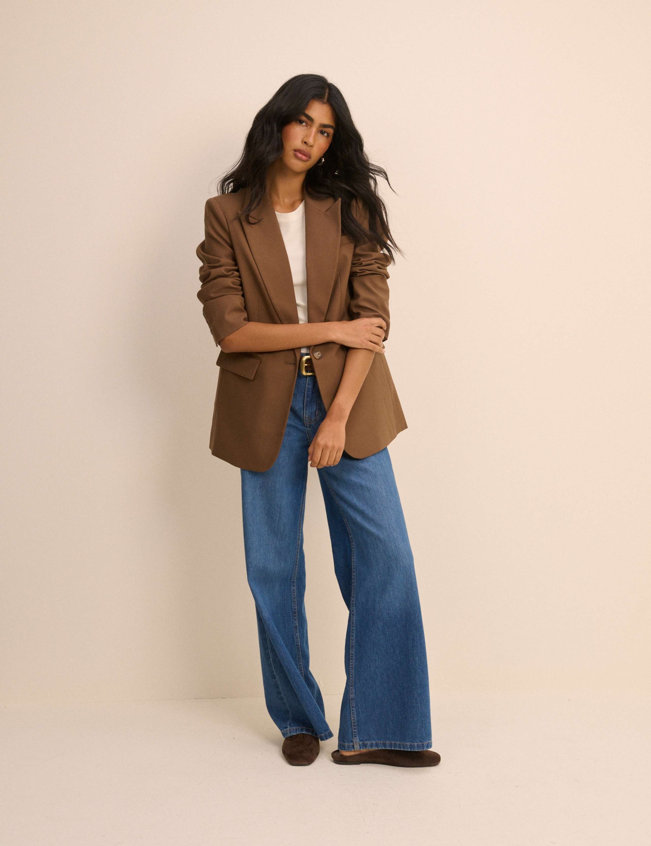 Relaxed Single Breasted Blazer with Wool 3 of 5