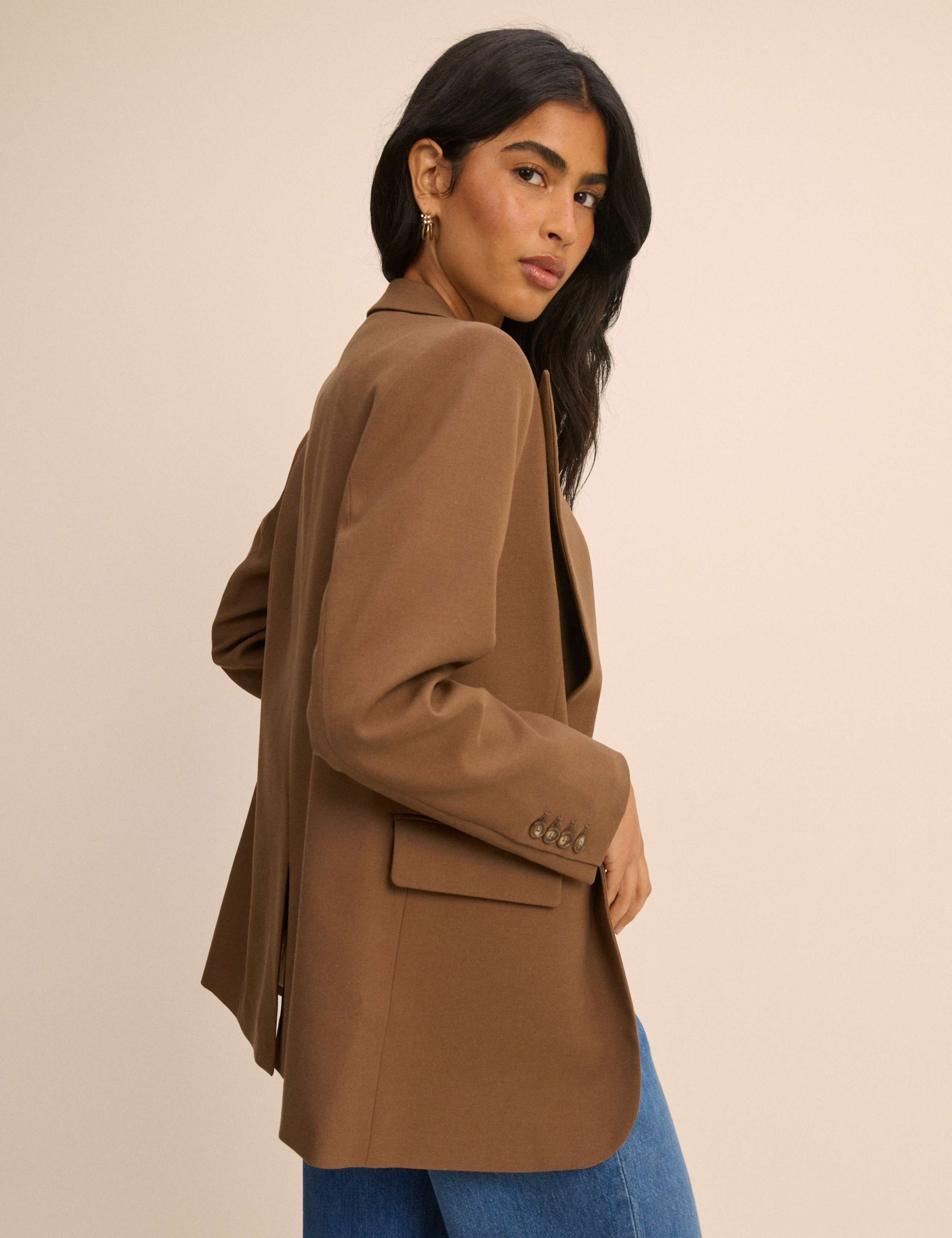 Relaxed Single Breasted Blazer with Wool 4 of 5