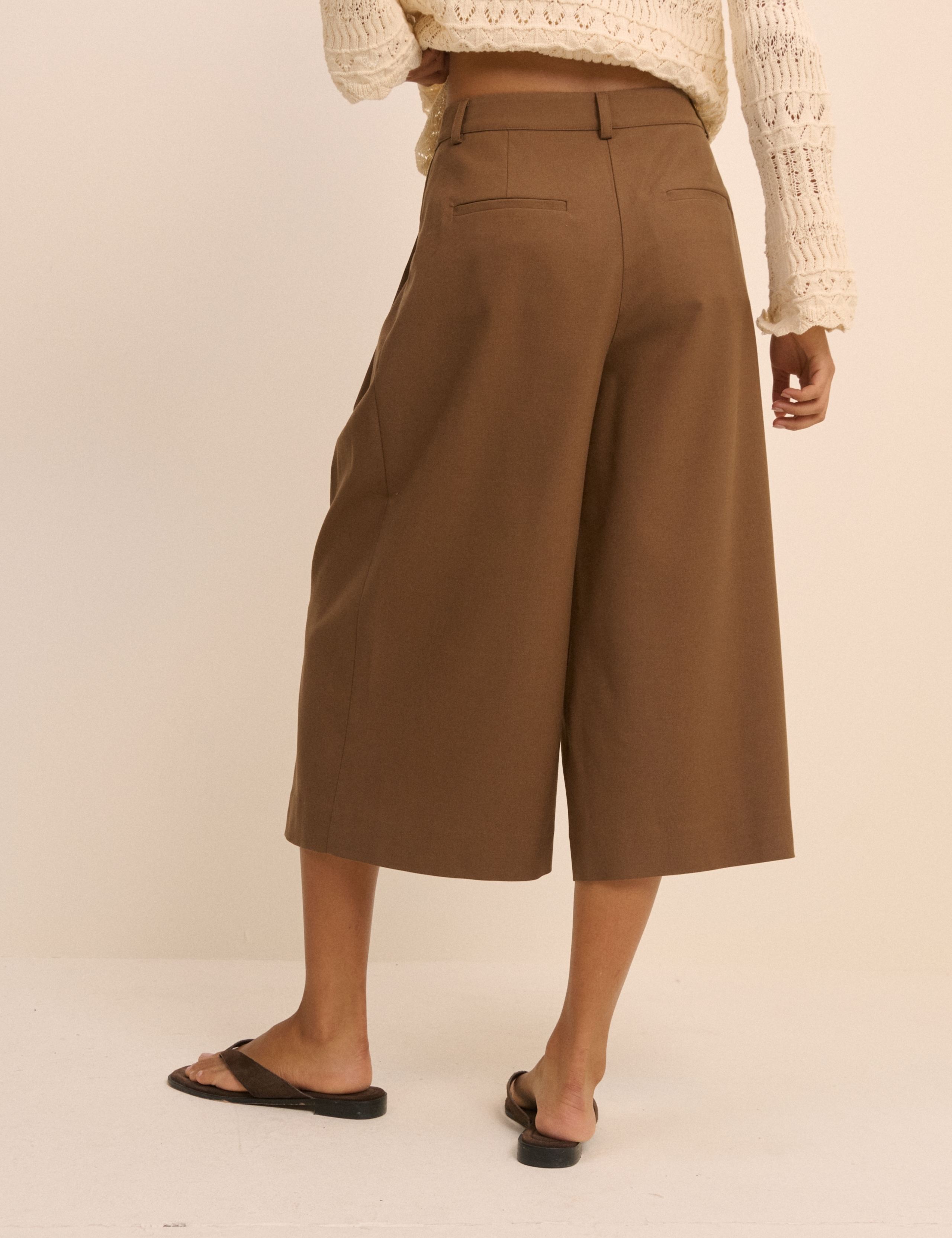 Wide Leg Tailored Culottes with Wool 4 of 5