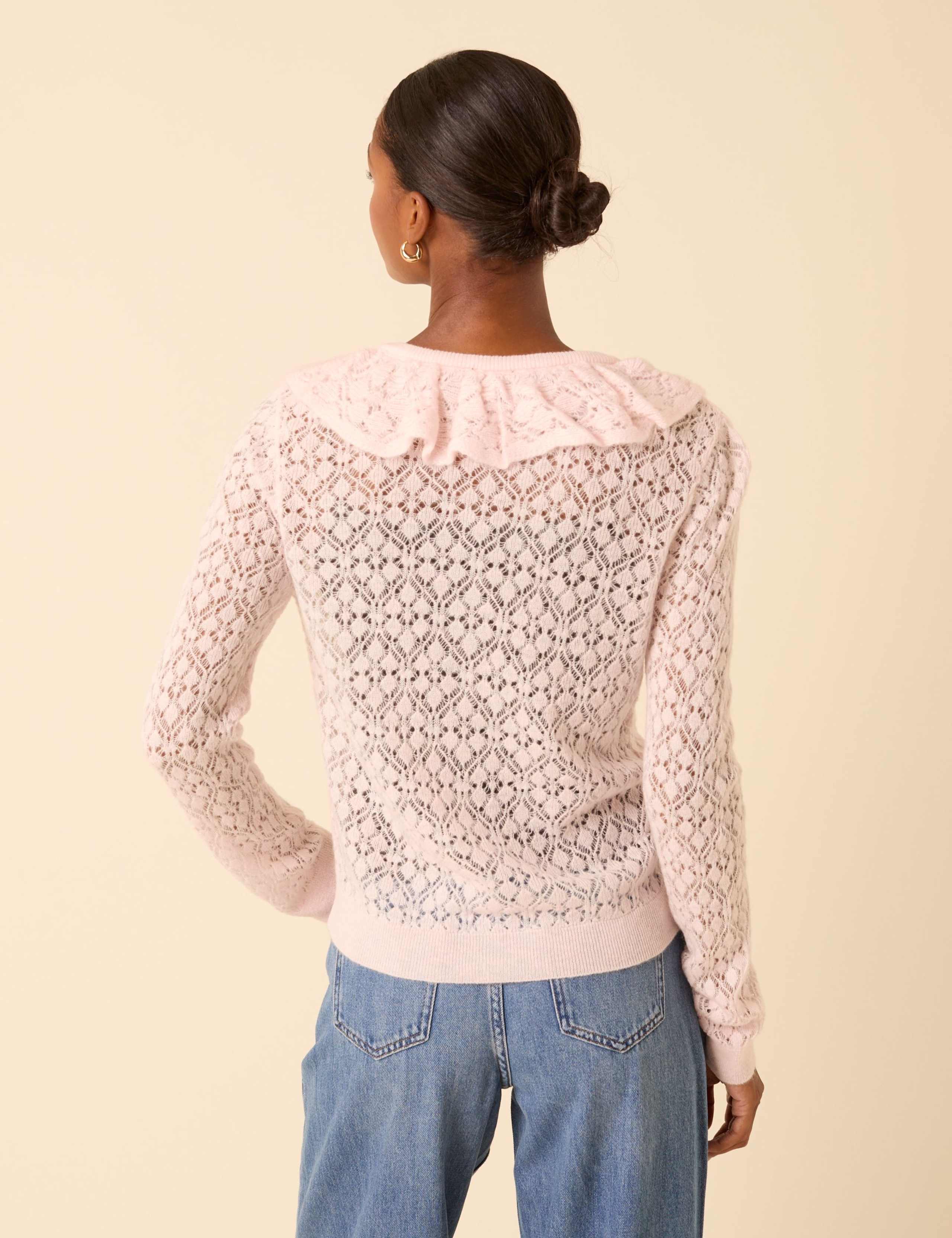 Lace Detail Collared Cardigan 5 of 5