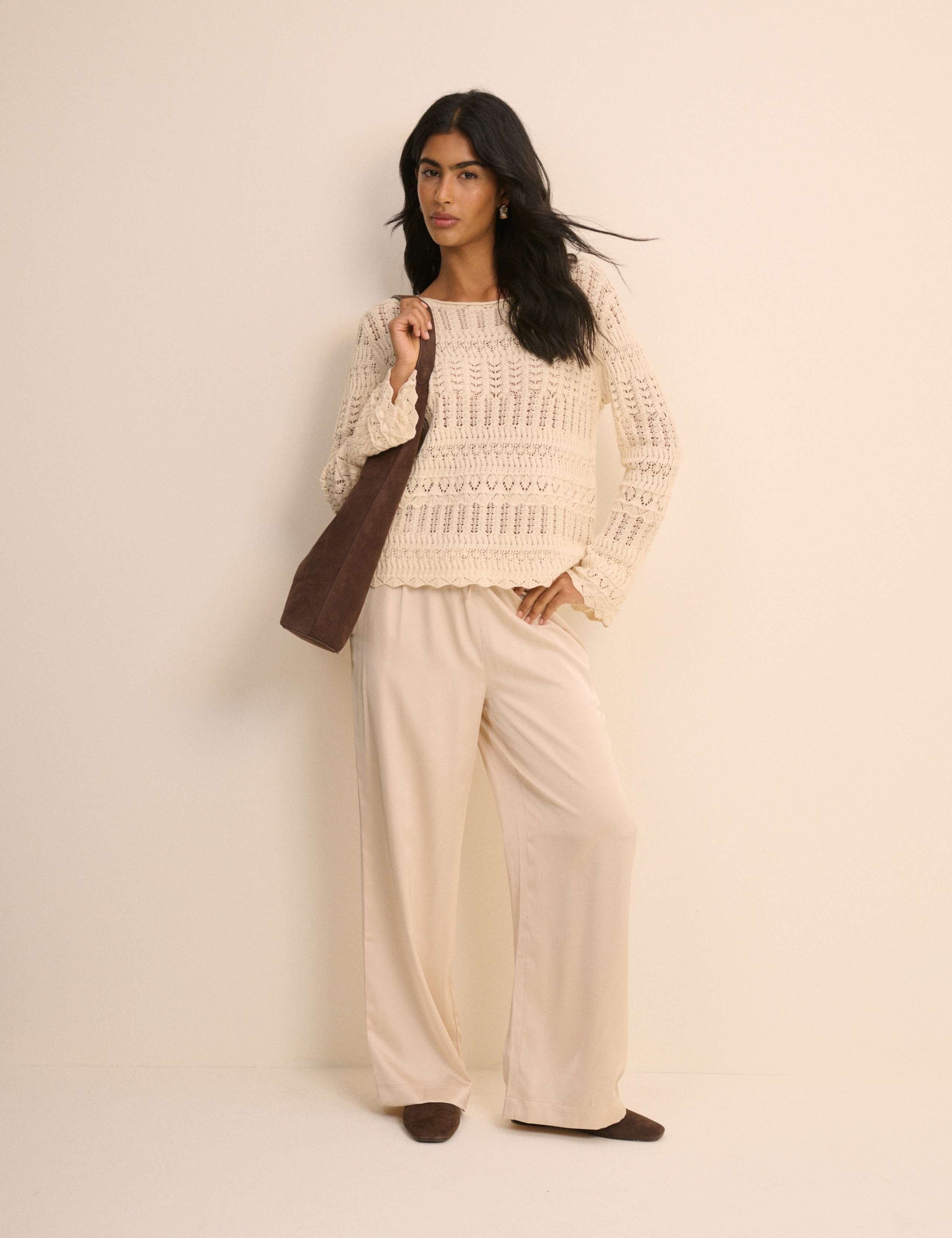 Pure Cotton Pointelle Slash Neck Jumper 4 of 5