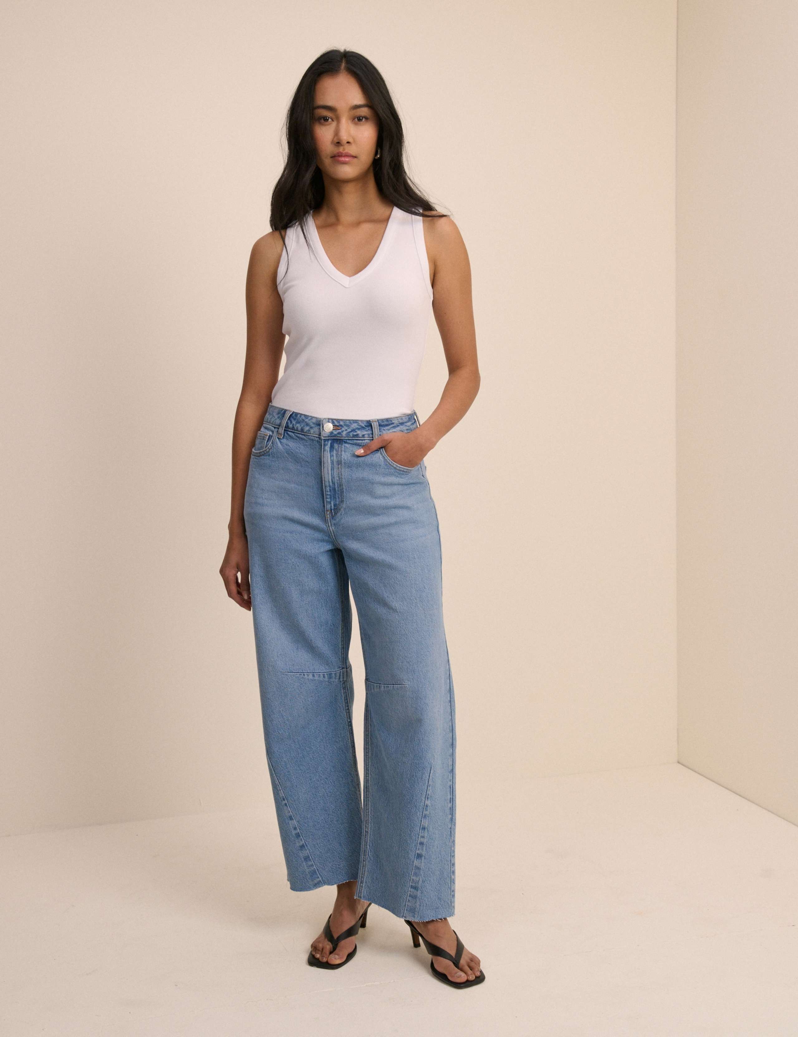 High Waisted Barrel Leg Jeans 3 of 5