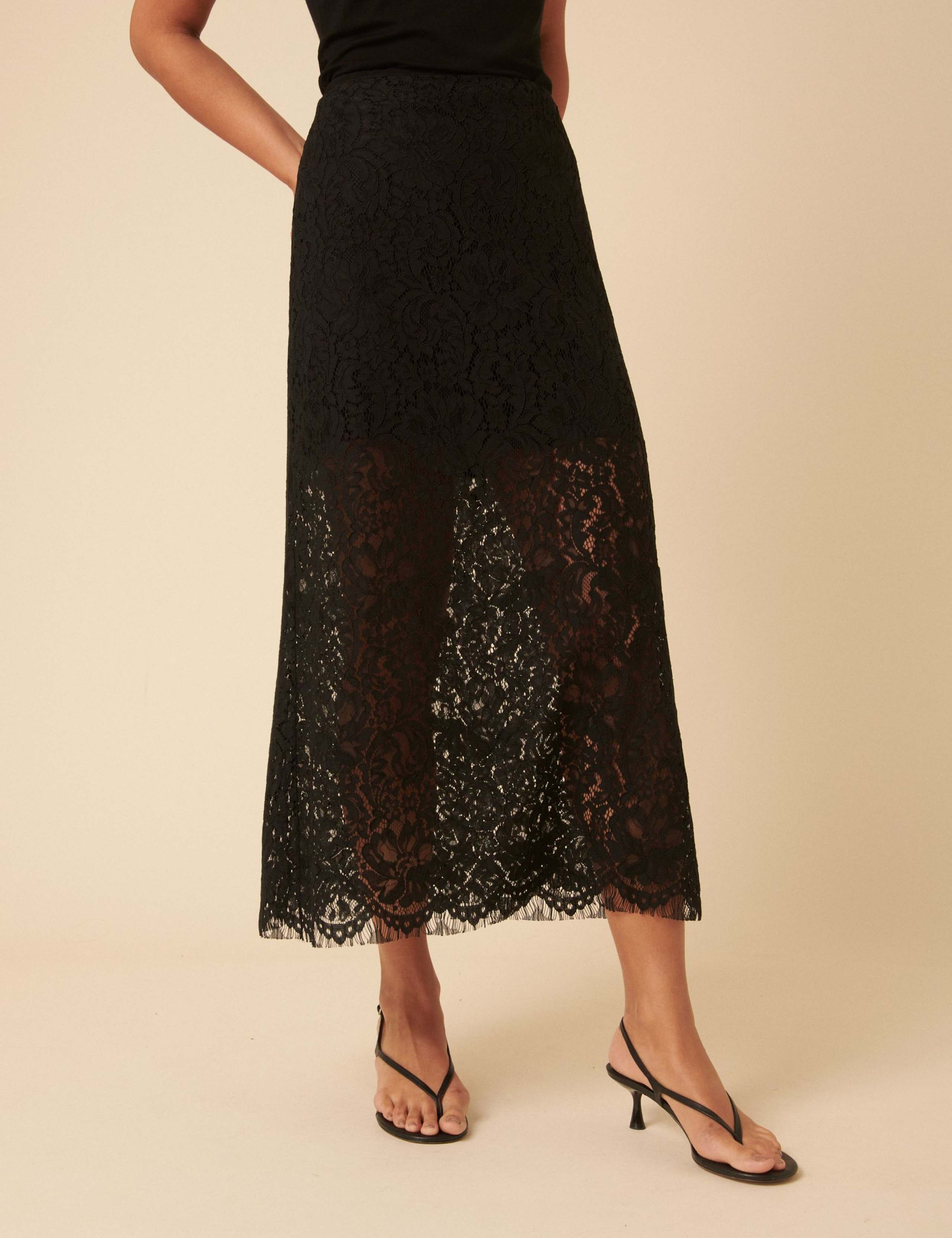 Cotton Rich Broderie Midaxi Slip Skirt 4 of 5
