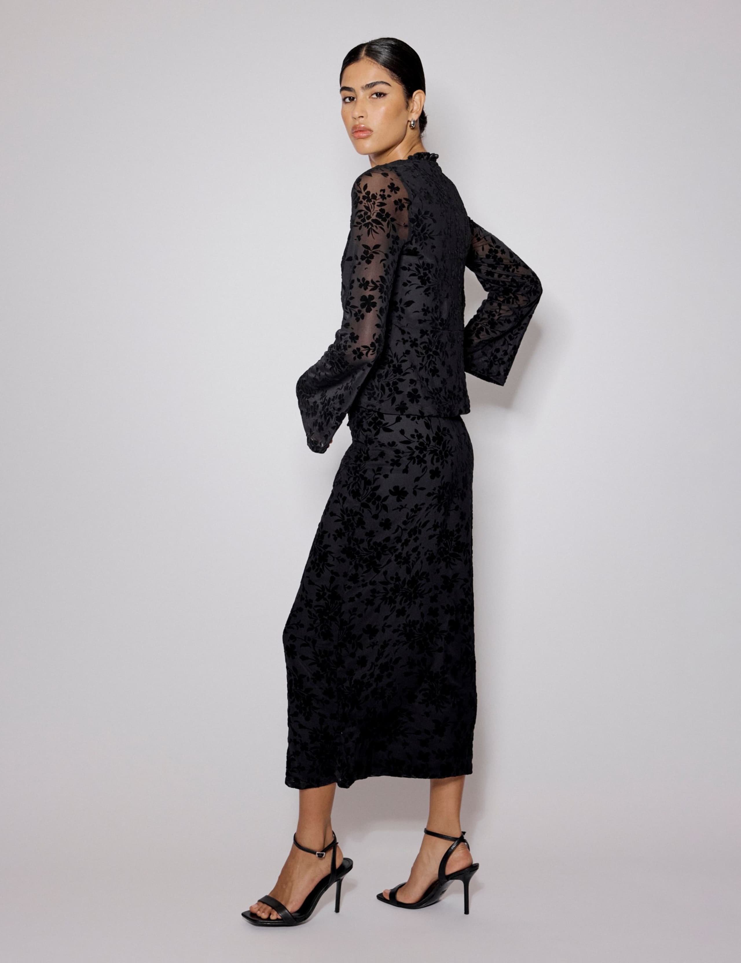 Floral Lace Maxi Slip Skirt 3 of 5