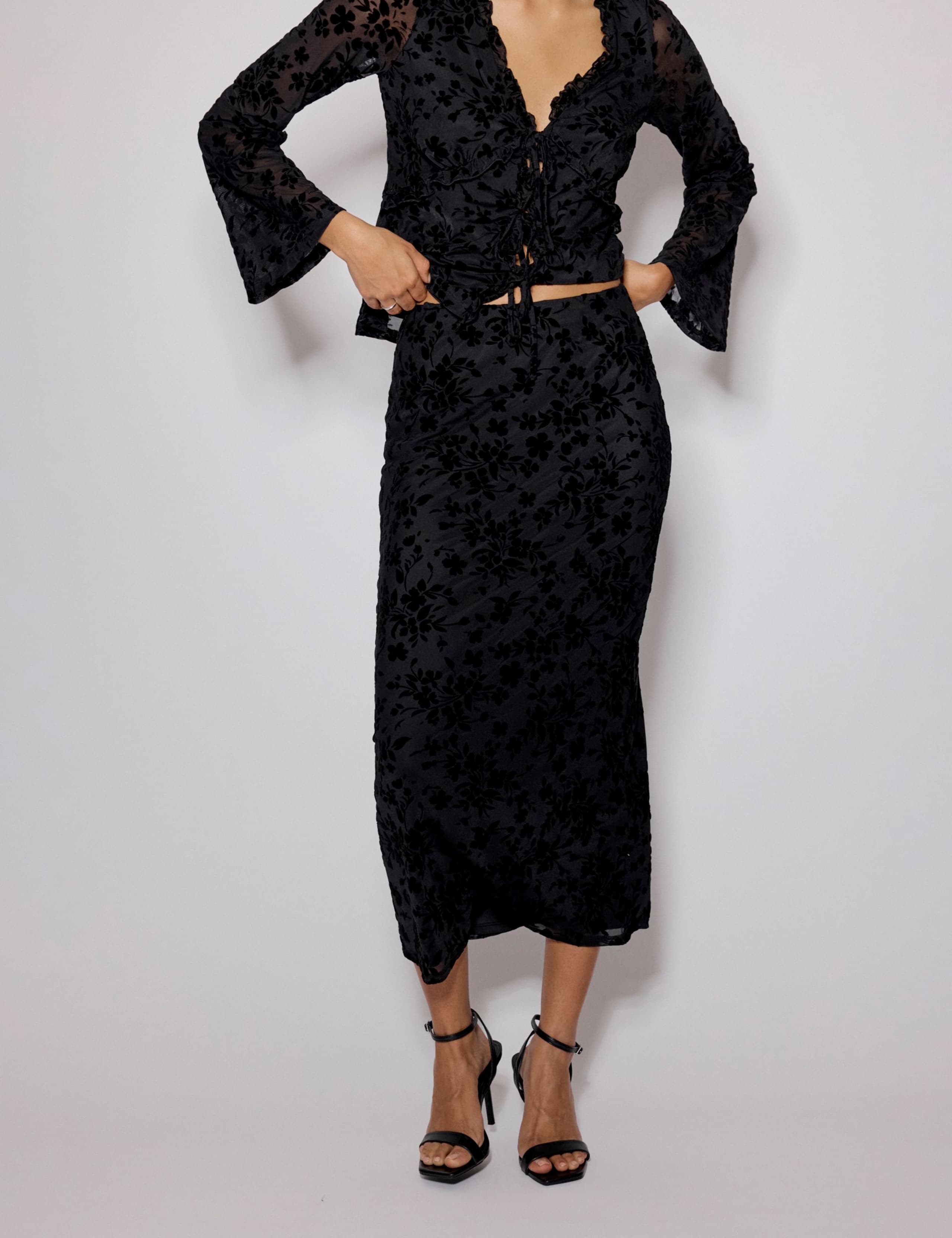 Floral Lace Maxi Slip Skirt 5 of 5