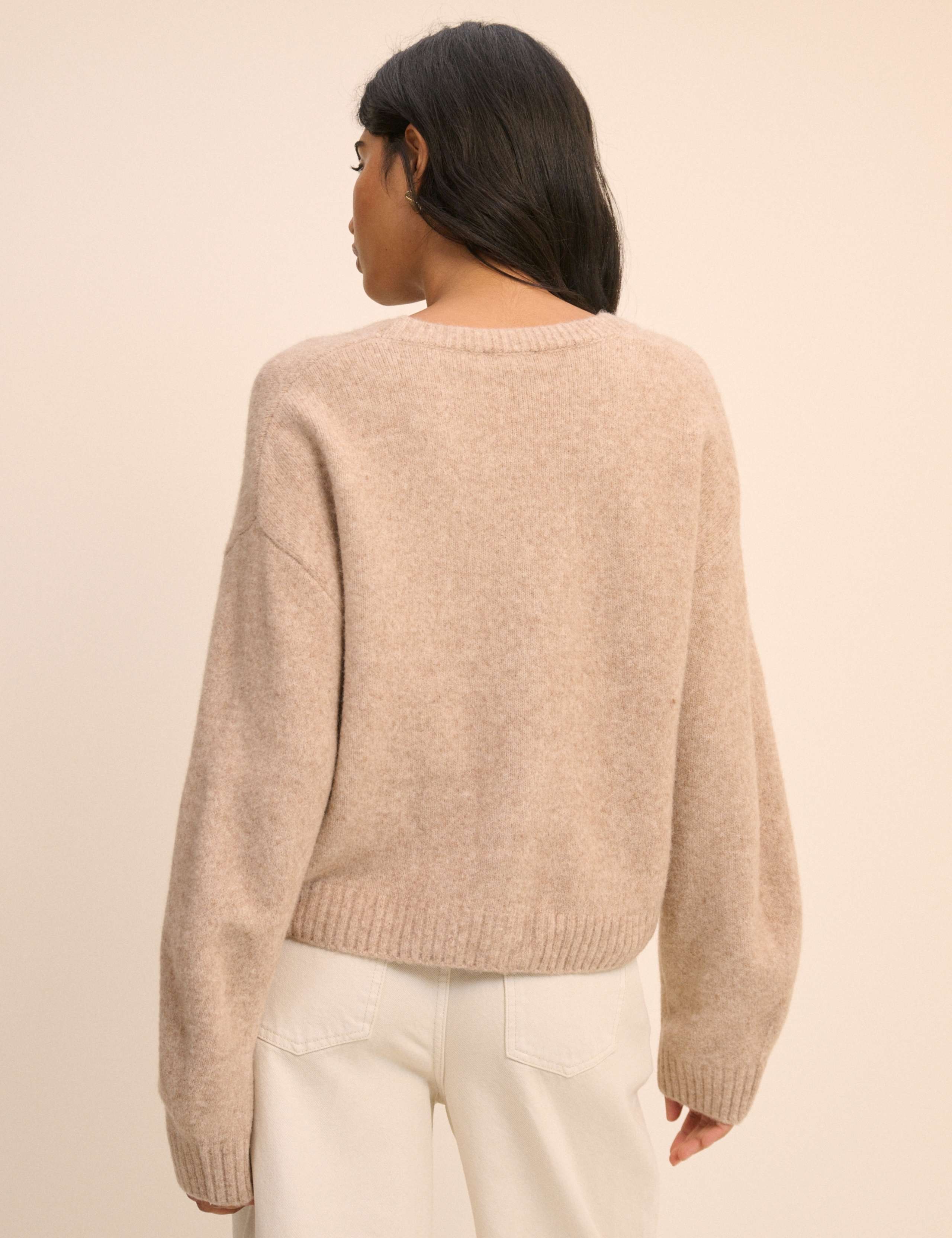 V-Neck Relaxed Cardigan with Wool 2 of 5