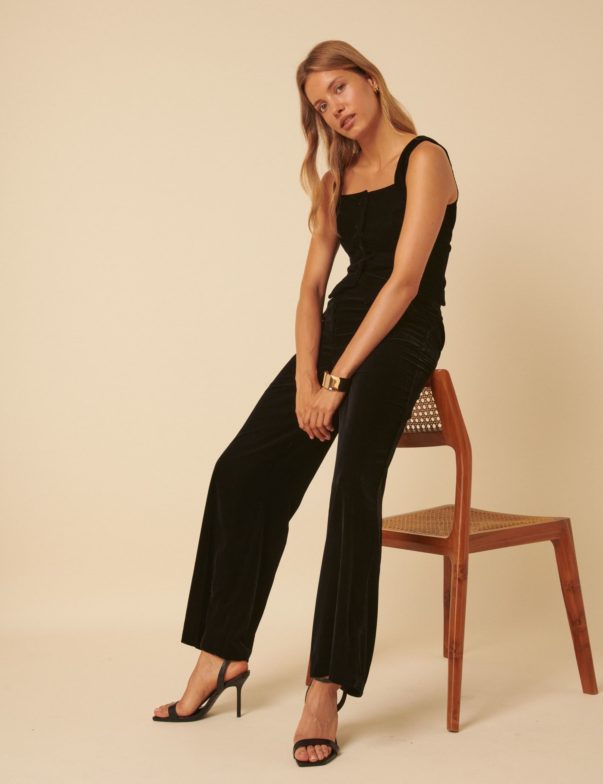 Velvet Slim Fit Straight Leg Trousers 3 of 5