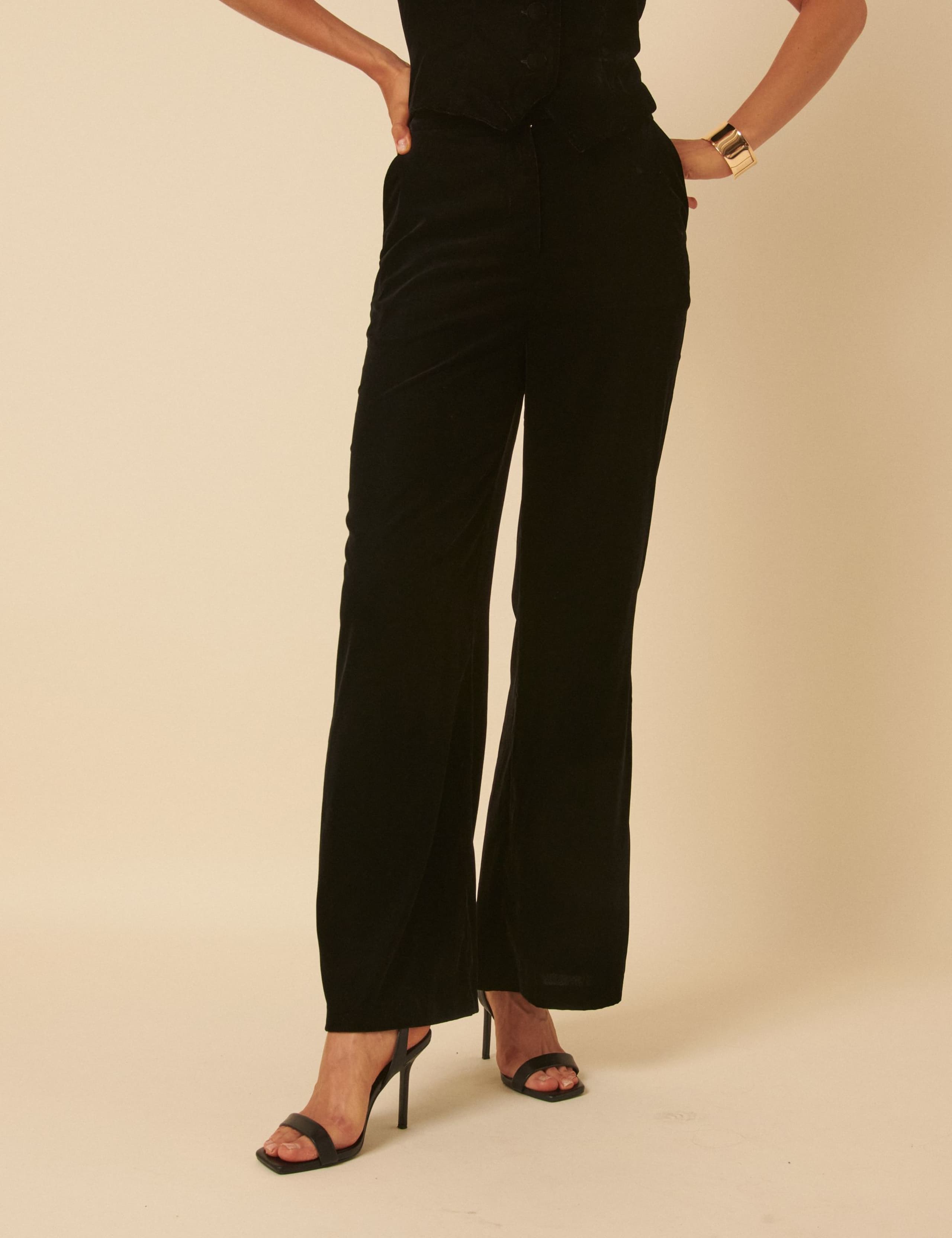 Velvet Slim Fit Straight Leg Trousers 5 of 5