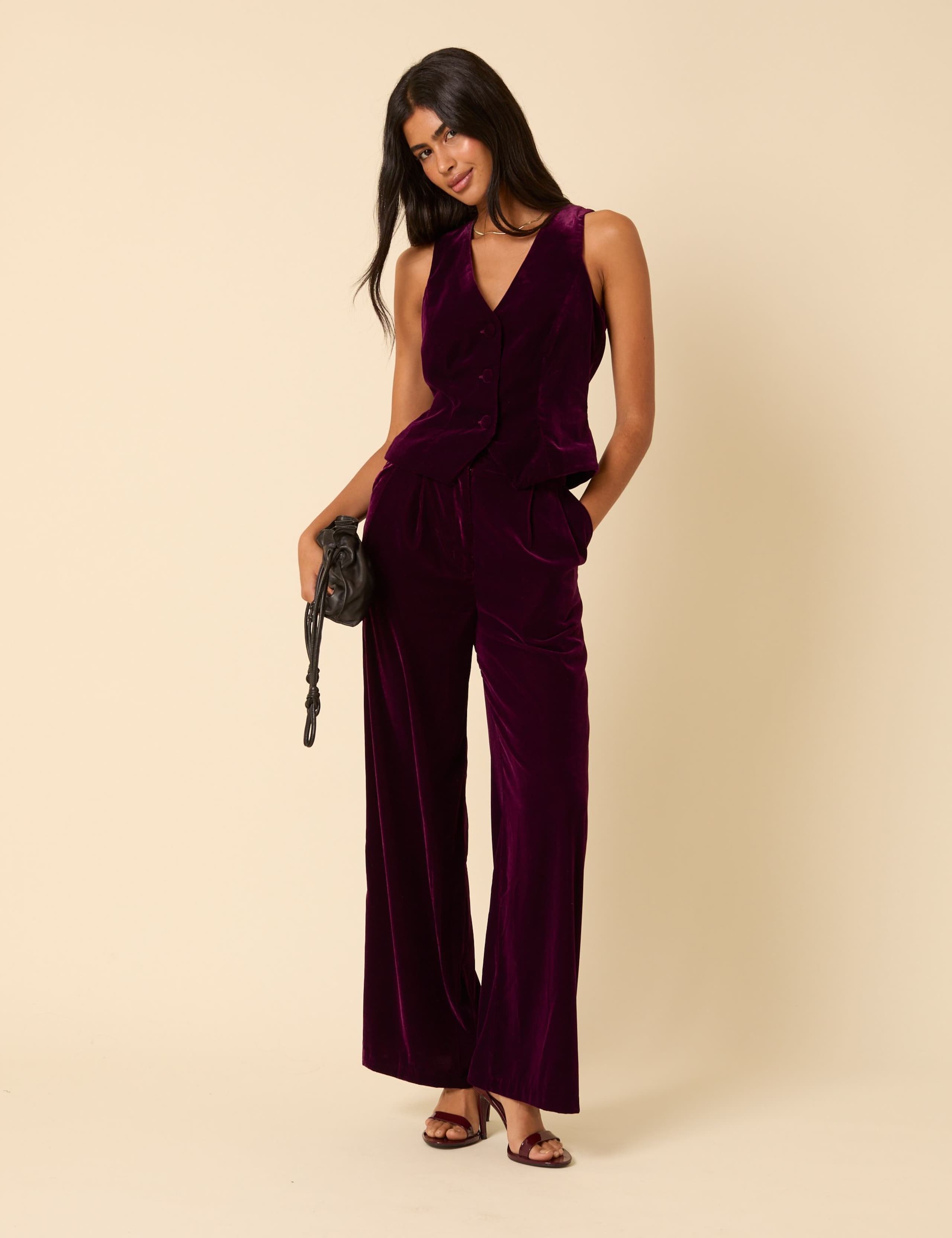 Velvet Wide Leg Trousers 4 of 5
