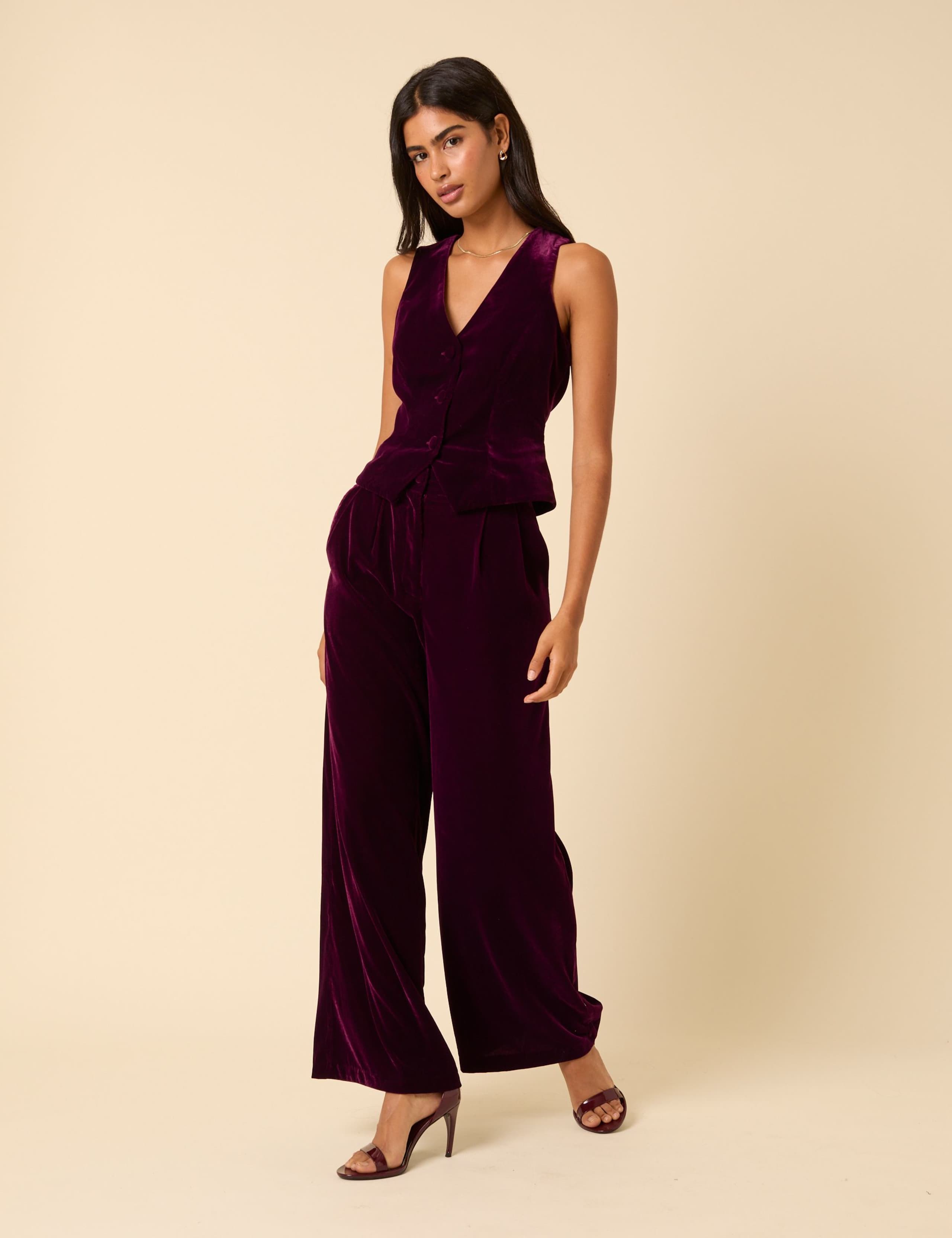 Velvet Wide Leg Trousers 5 of 5