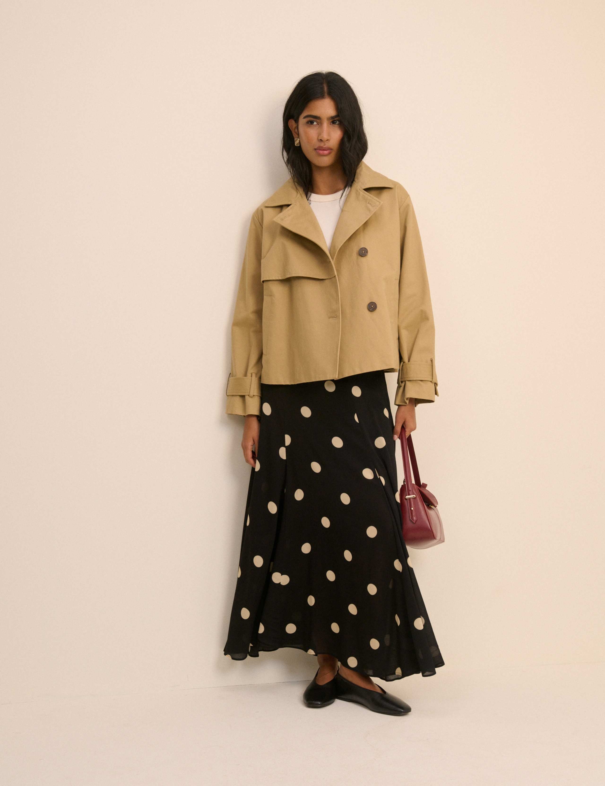 Polka Dot Maxi A-Line Skirt 3 of 5