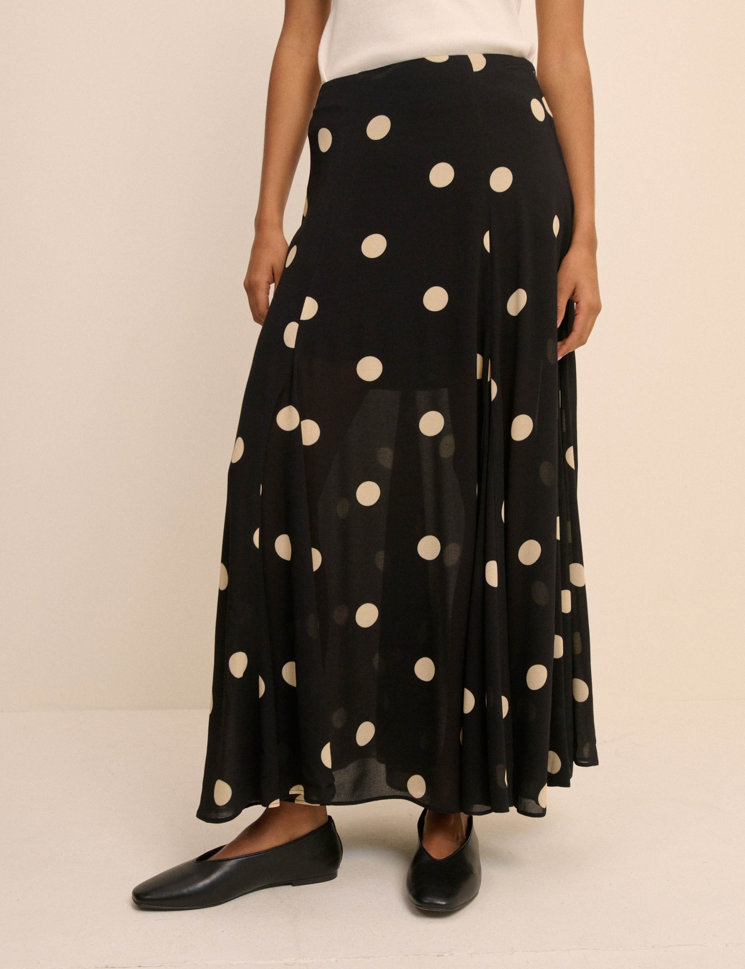 Polka Dot Maxi A-Line Skirt 4 of 5