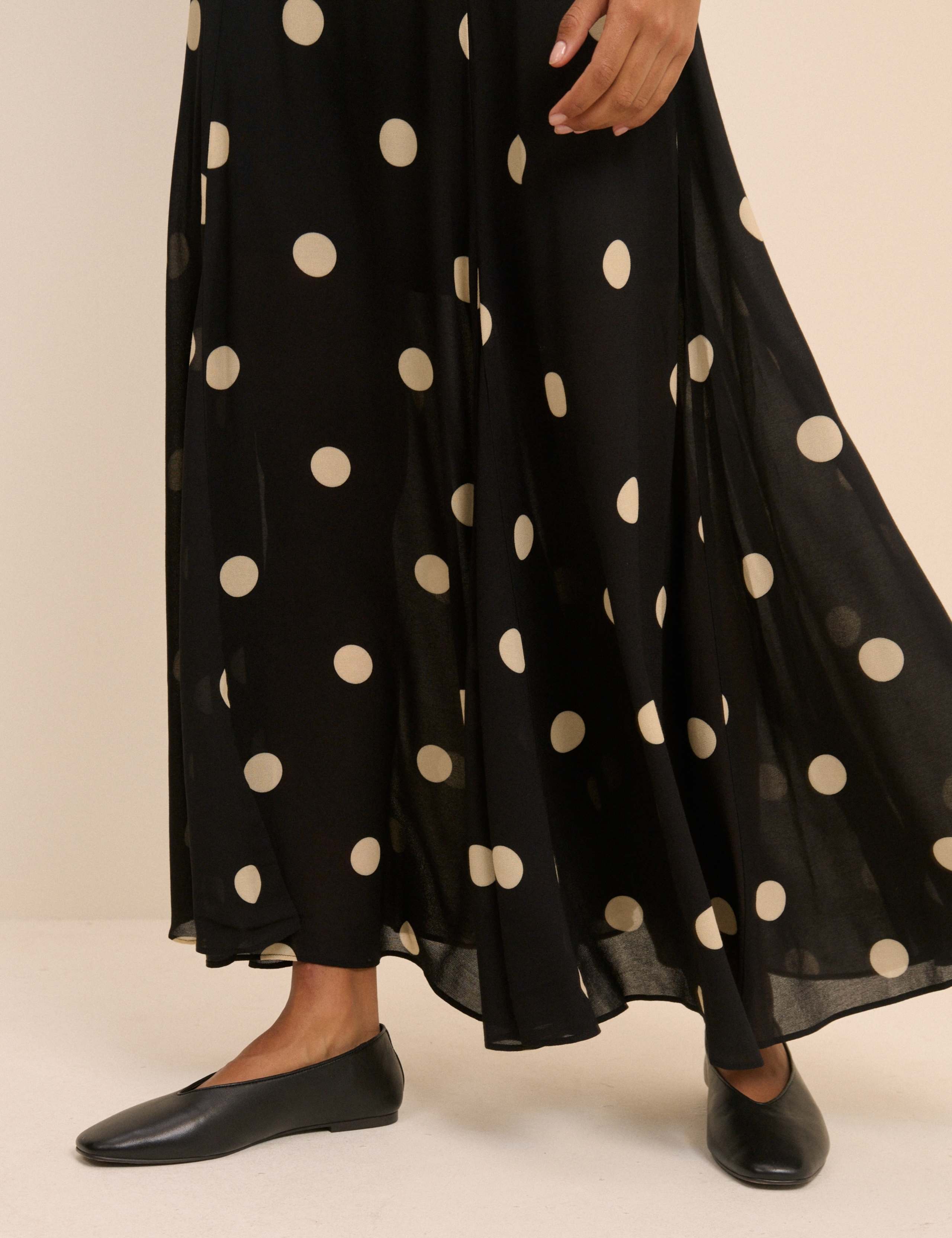 Polka Dot Maxi A-Line Skirt 5 of 5