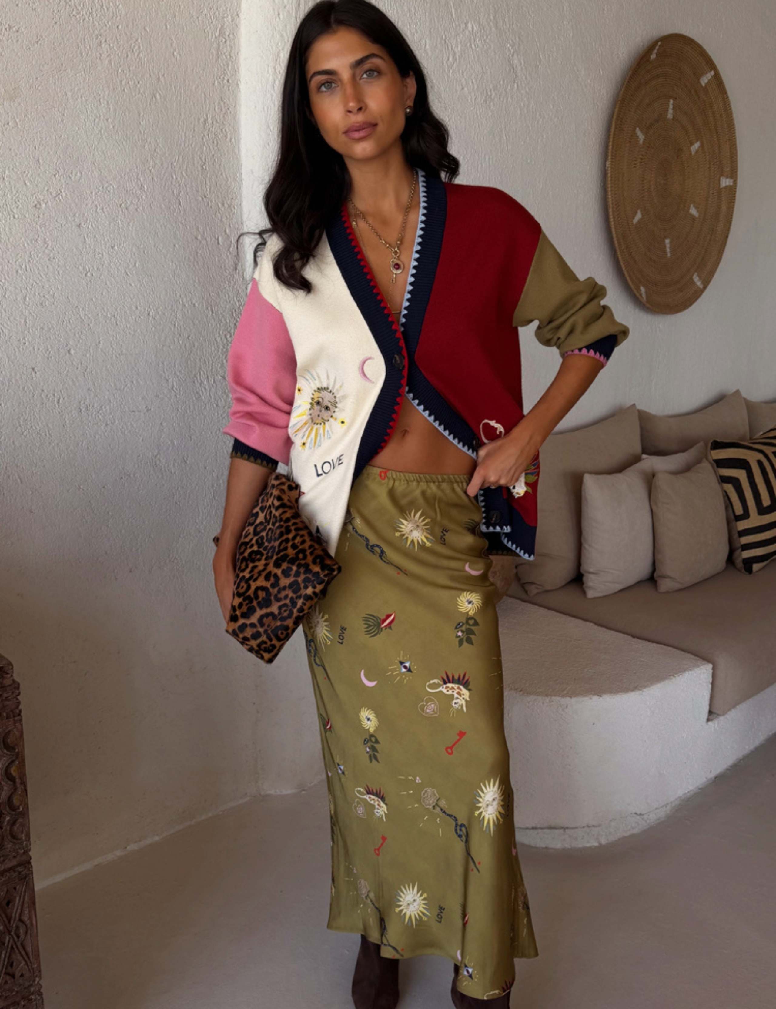 Printed Midaxi Slip Skirt 1 of 4