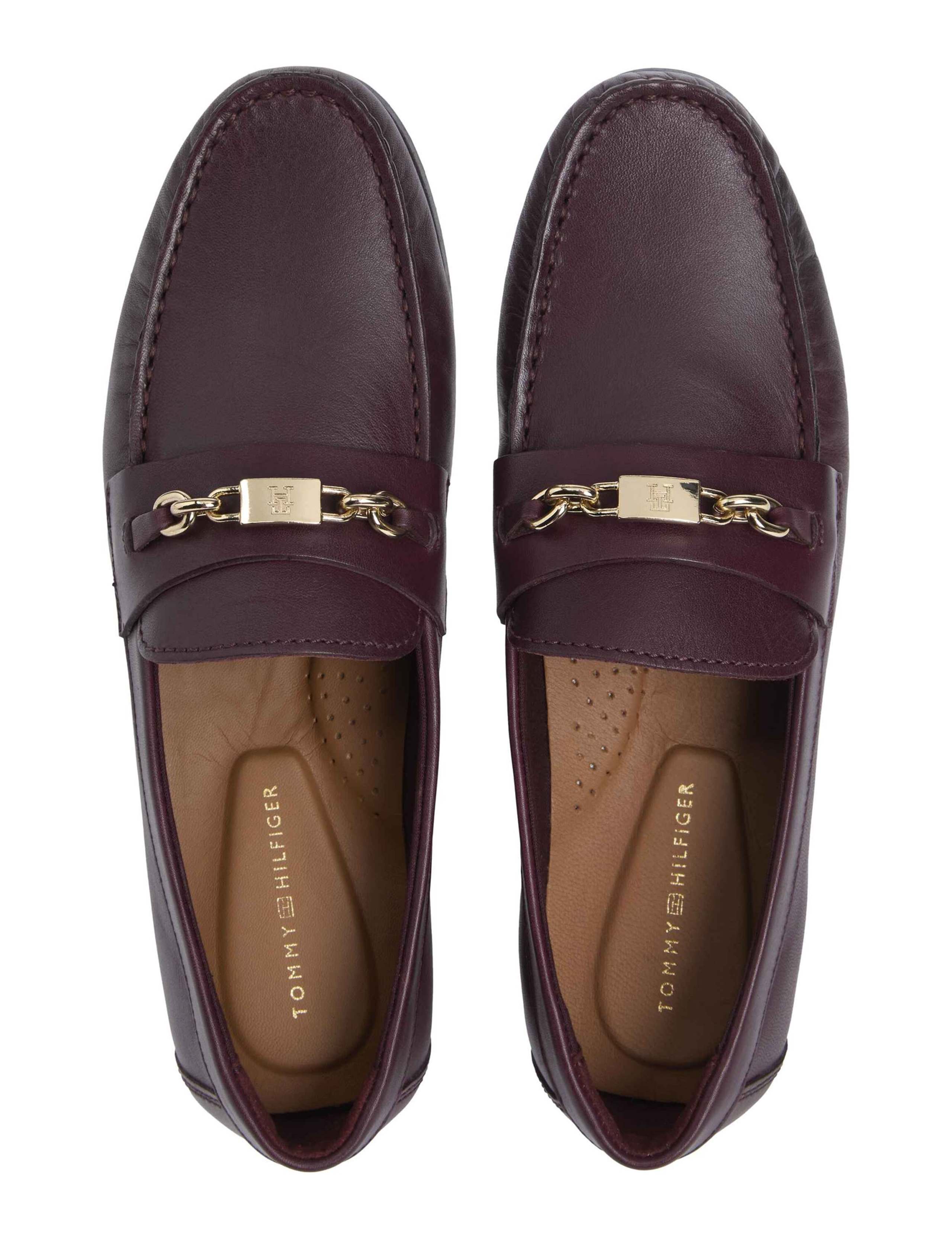 Leather Chain Trim Monogram Loafers 2 of 7
