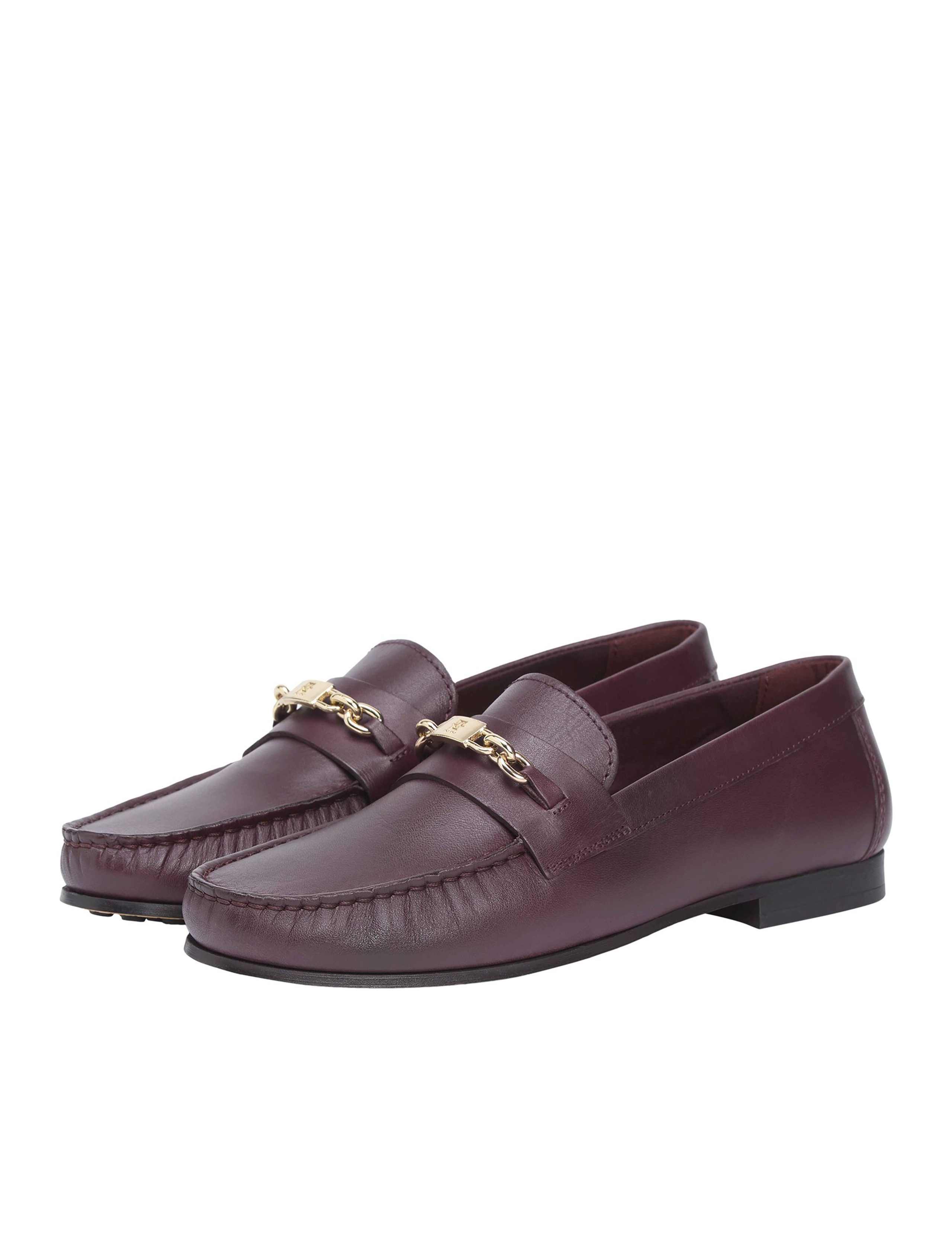 Leather Chain Trim Monogram Loafers 3 of 7