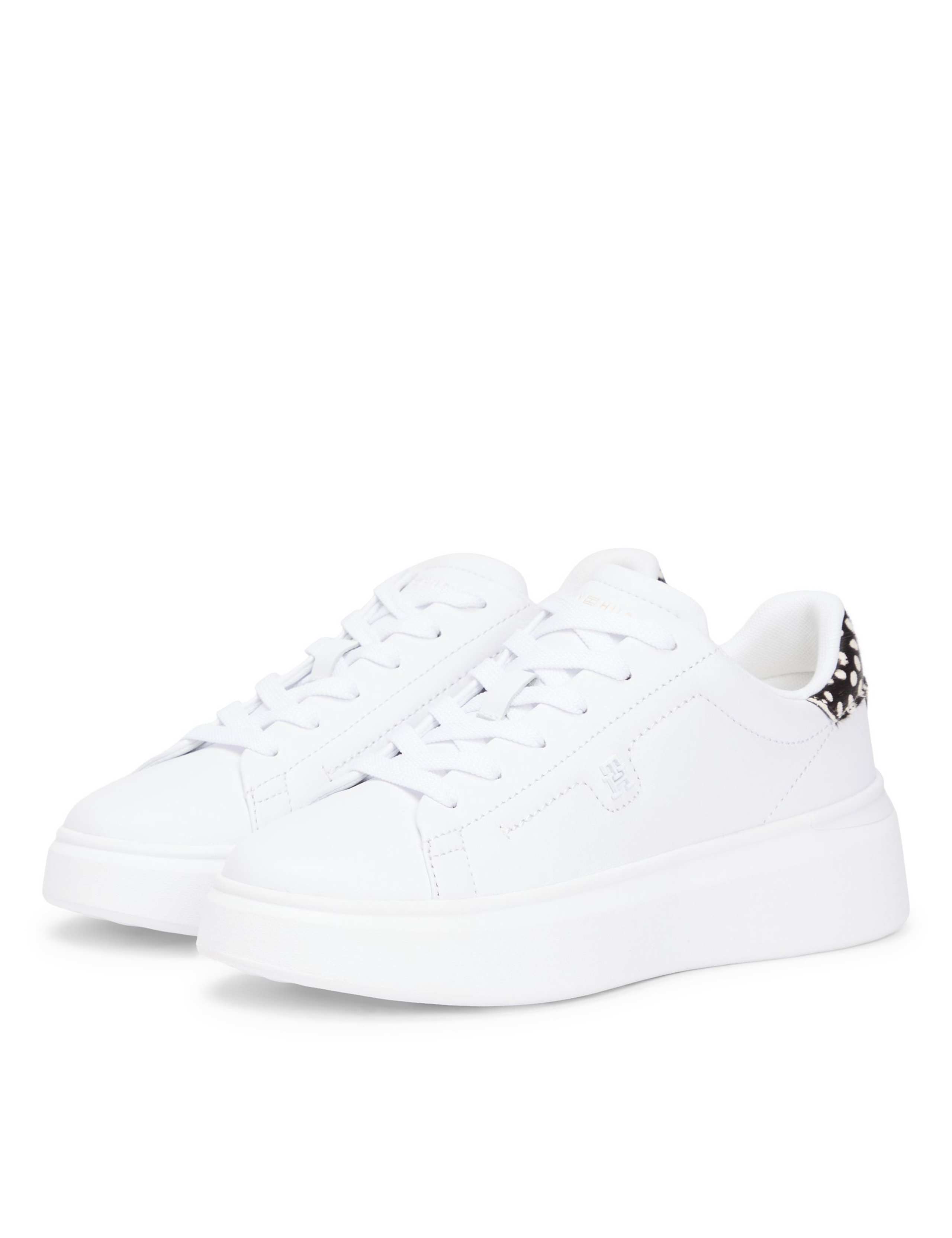 Leather Animal Print Platform Trainers 4 of 7