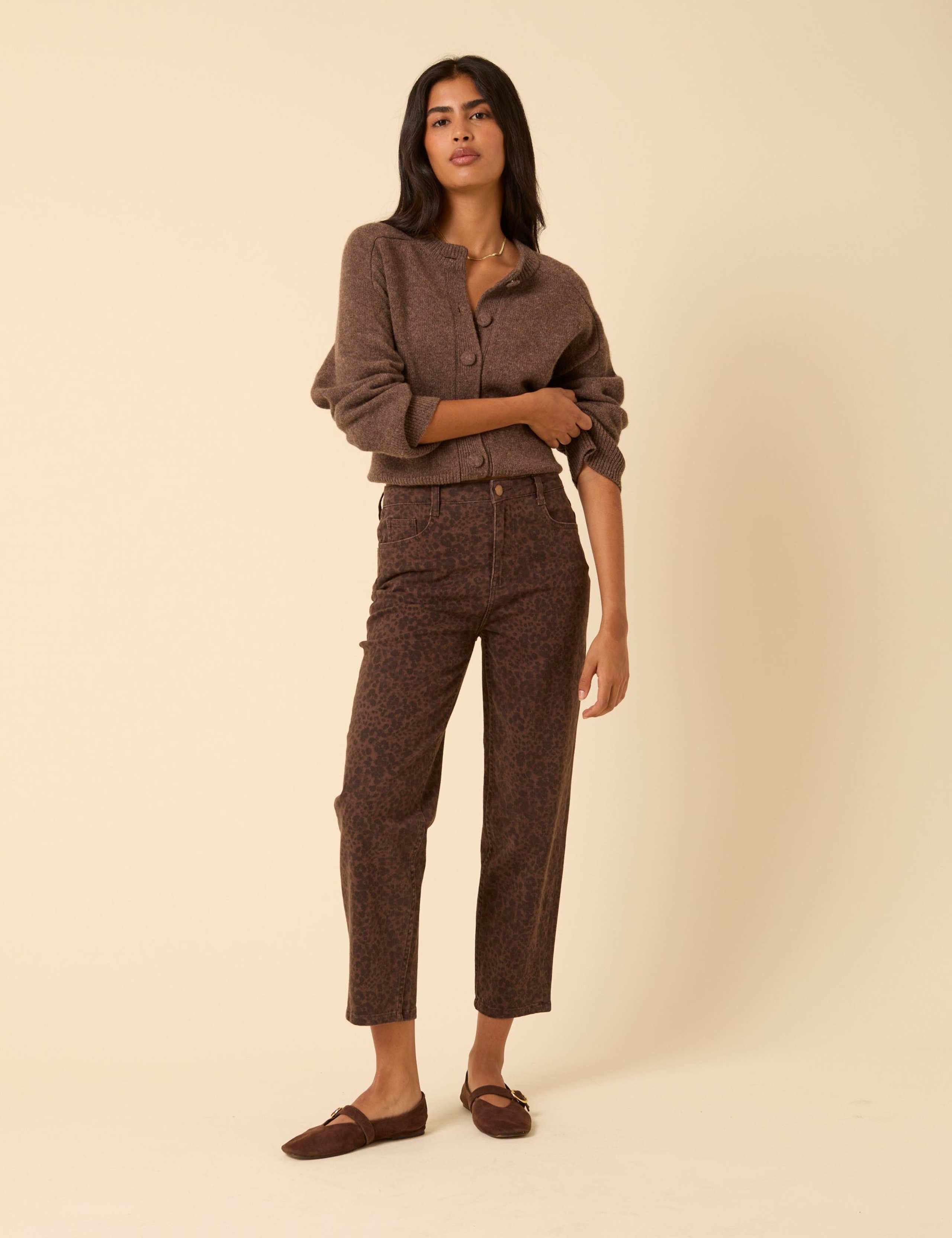 Printed Tapered Straight Leg Jeans 1 of 5