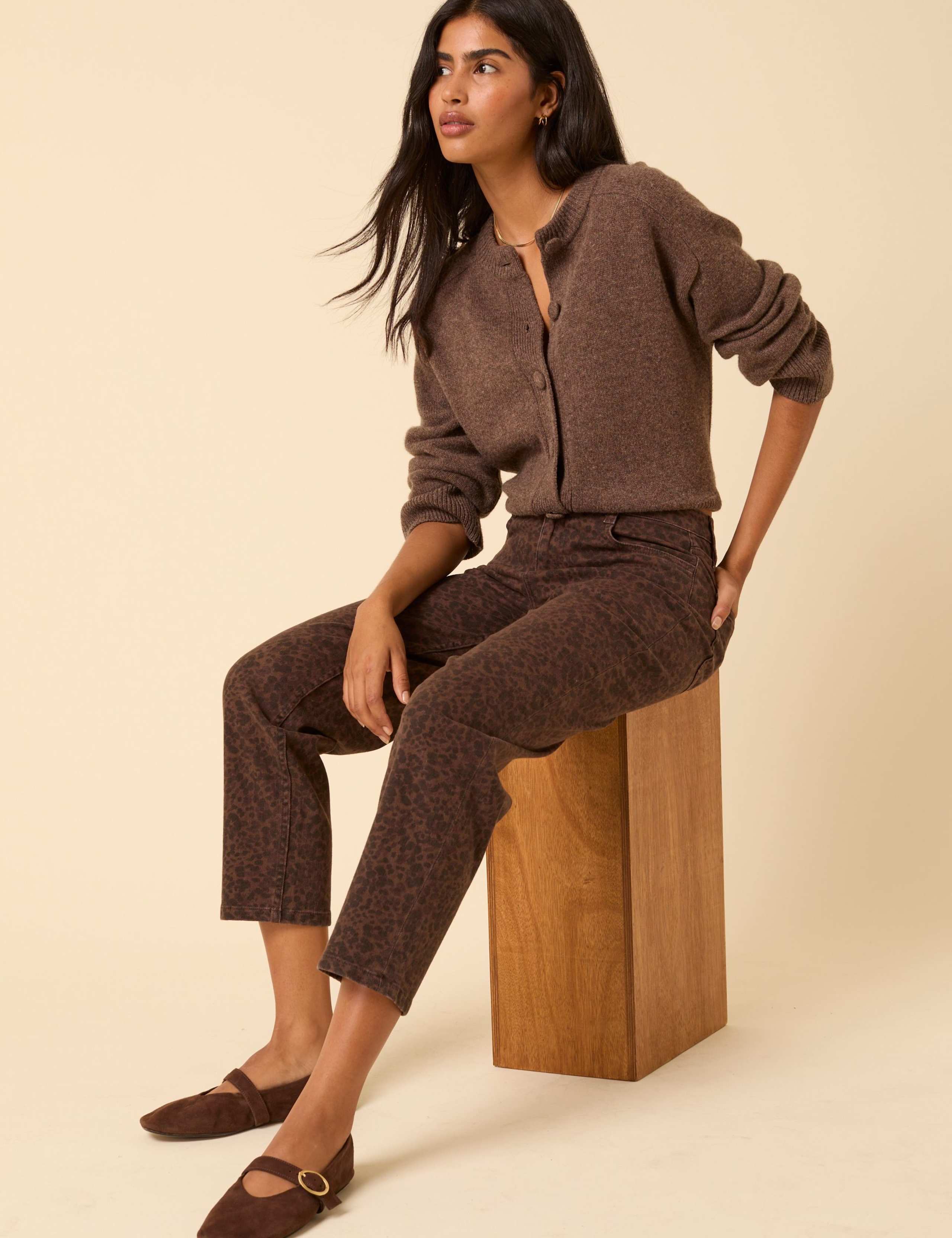 Printed Tapered Straight Leg Jeans 4 of 5