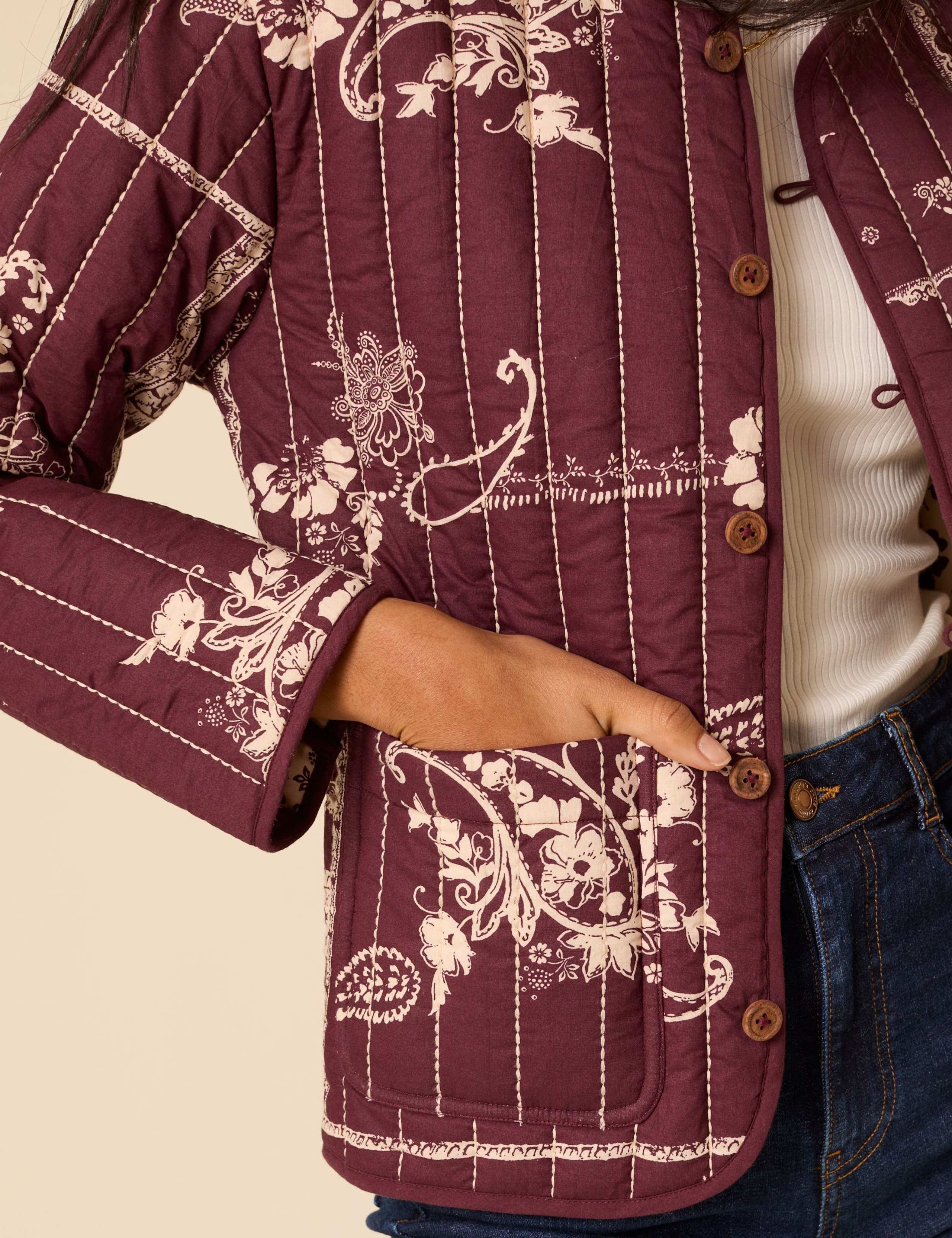 Stitched Quilted Floral Jacket 3 of 5