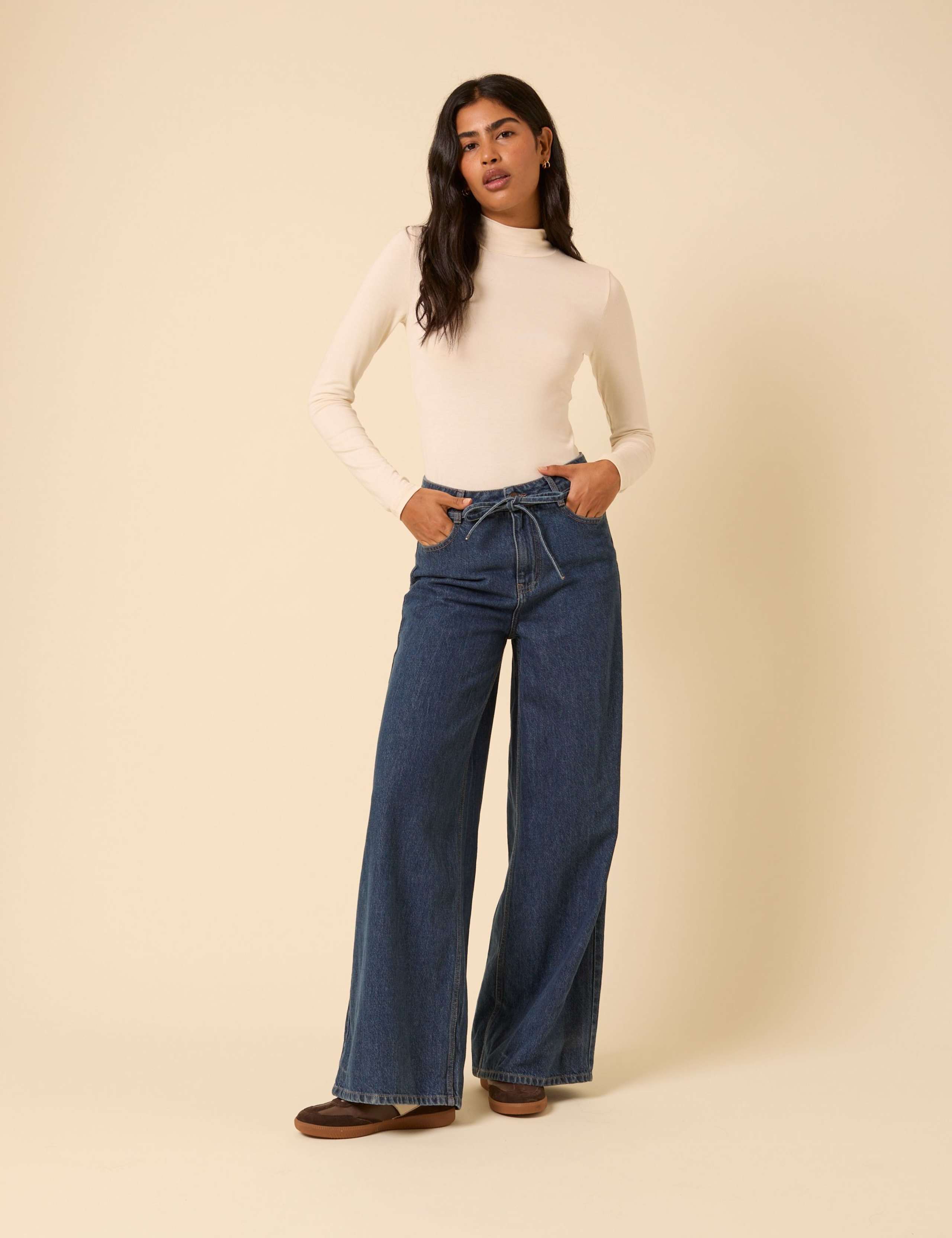 Tie Waist Wide Leg Jeans 4 of 5
