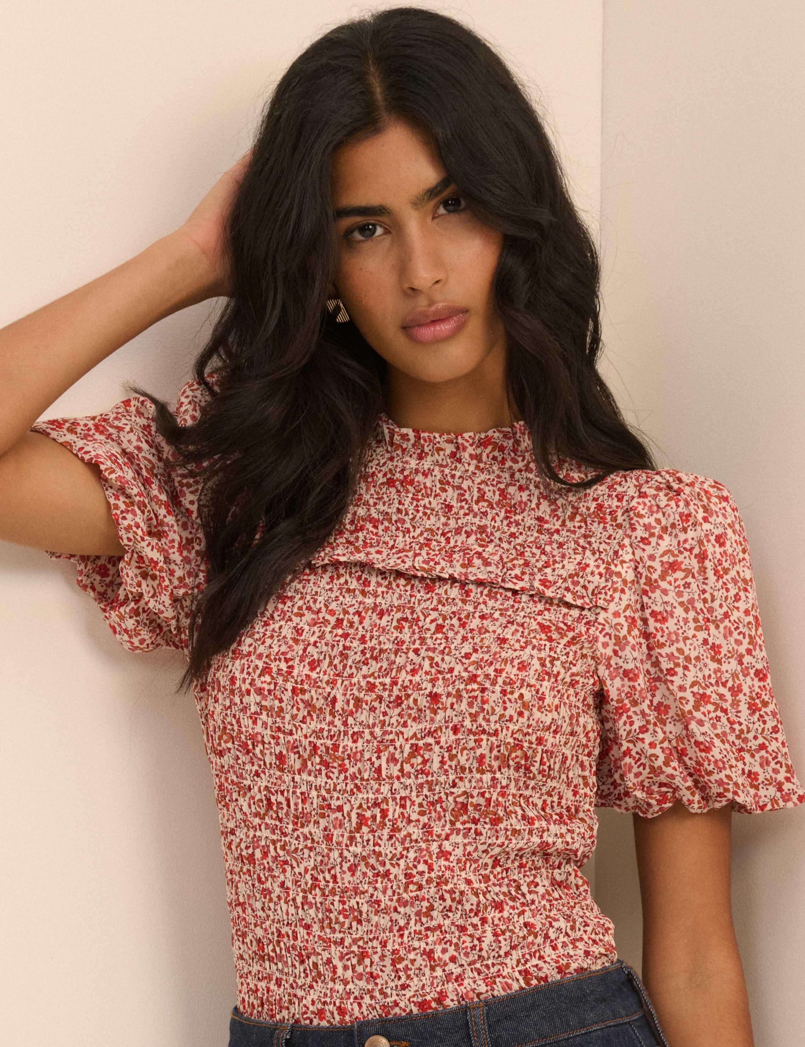 Floral Shirred Top 4 of 5