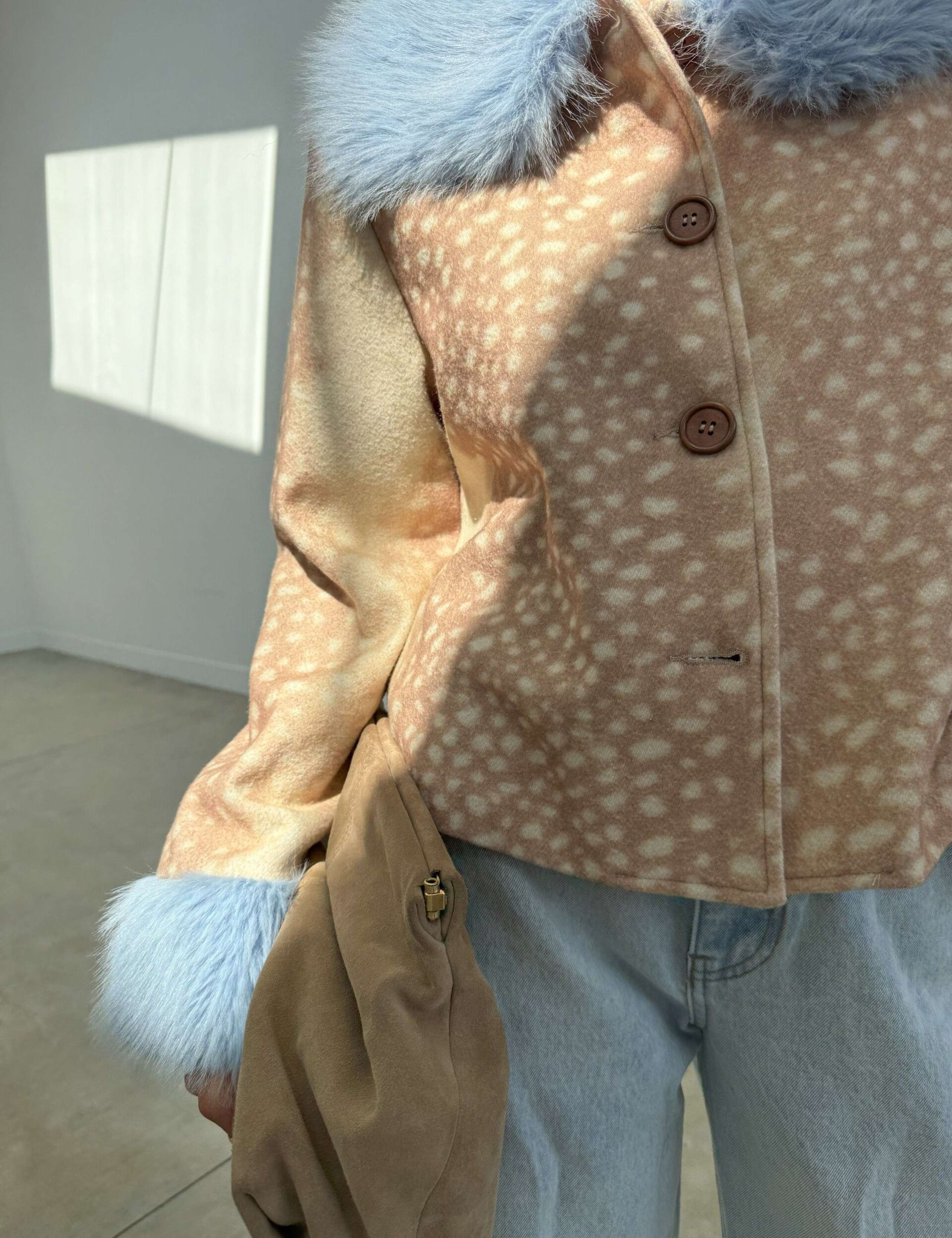 Animal Print Faux Fur Trim Short Jacket 5 of 10