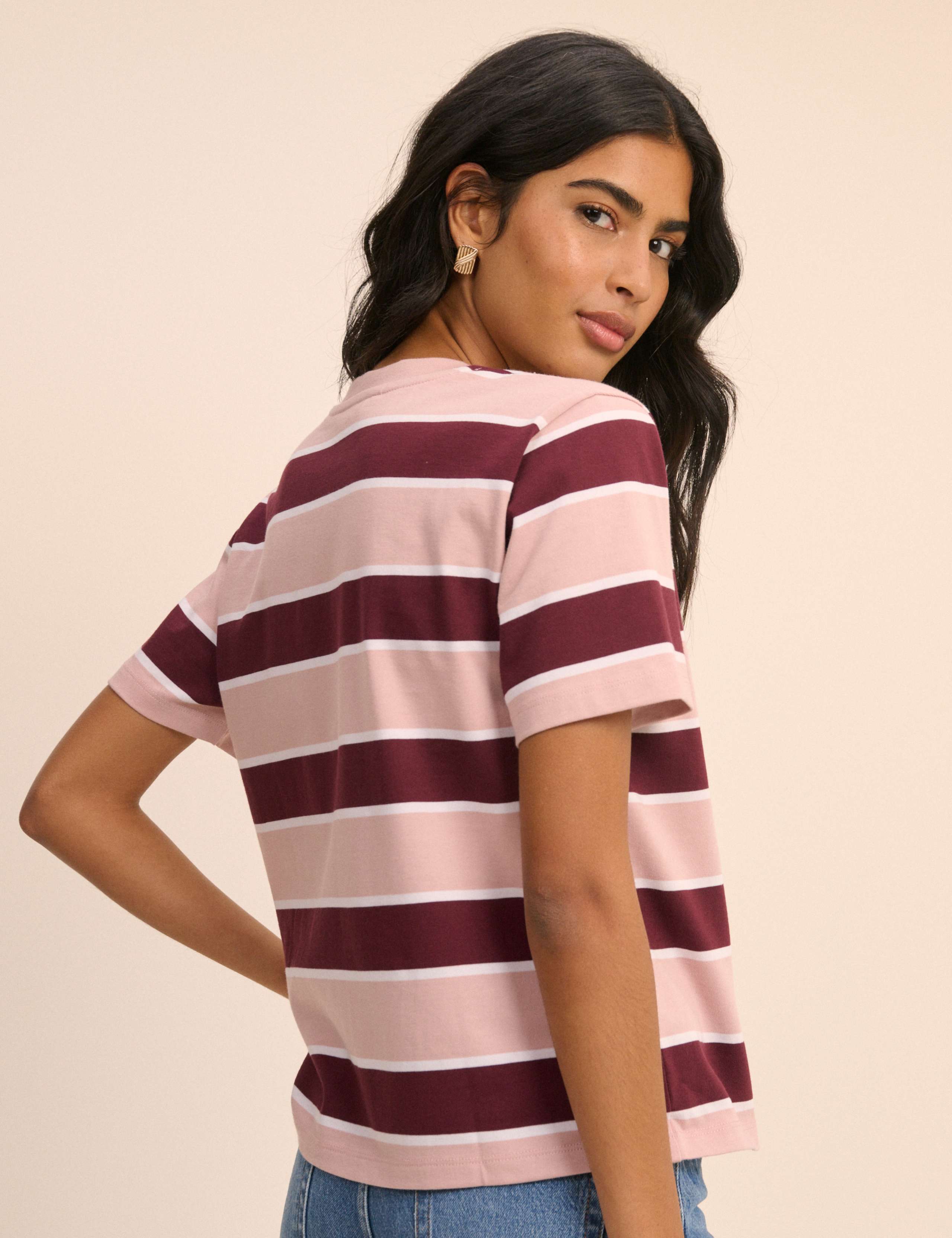 Pure Cotton Striped Boxy Top 4 of 5