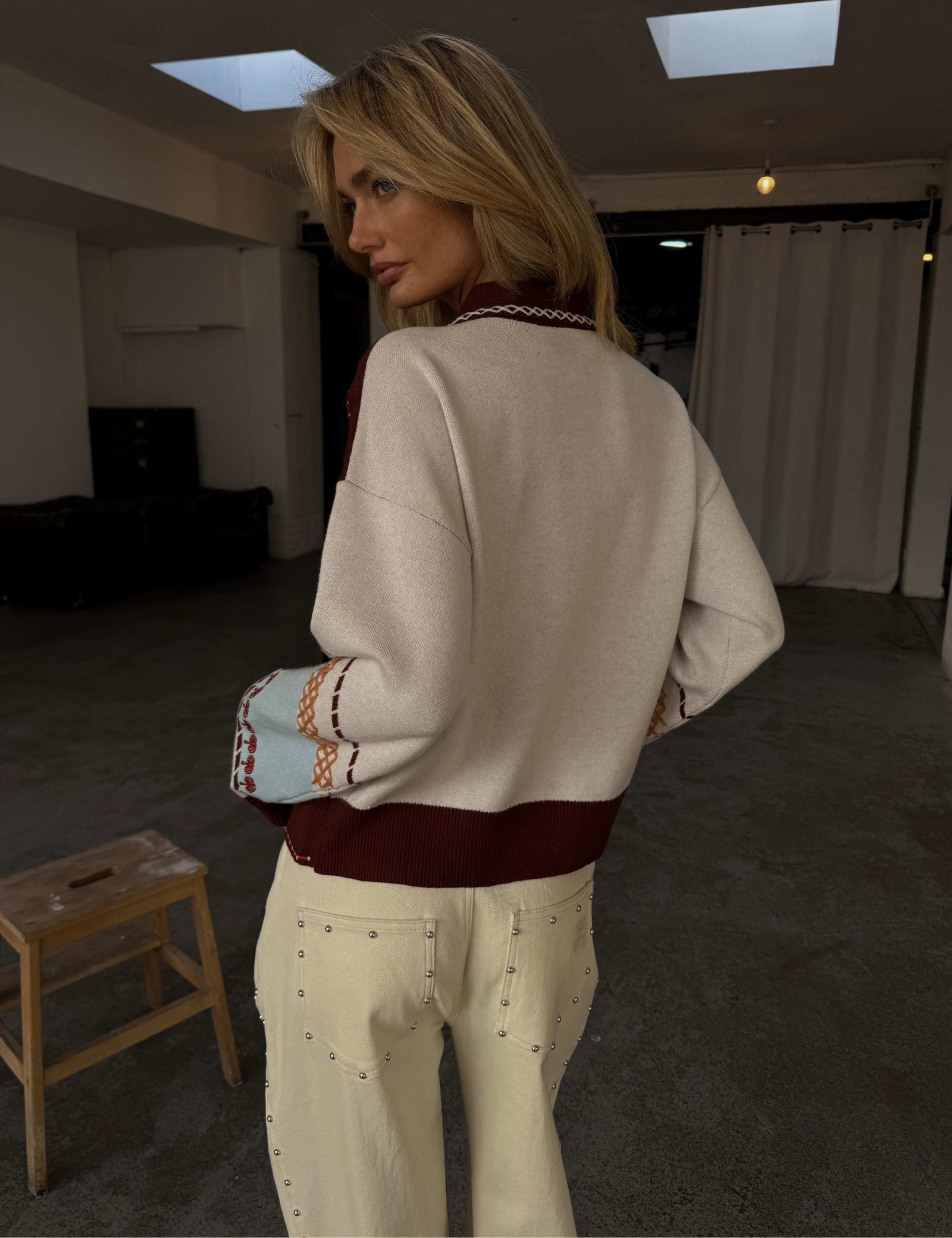 Embroidered Colour Block Cardigan 4 of 4