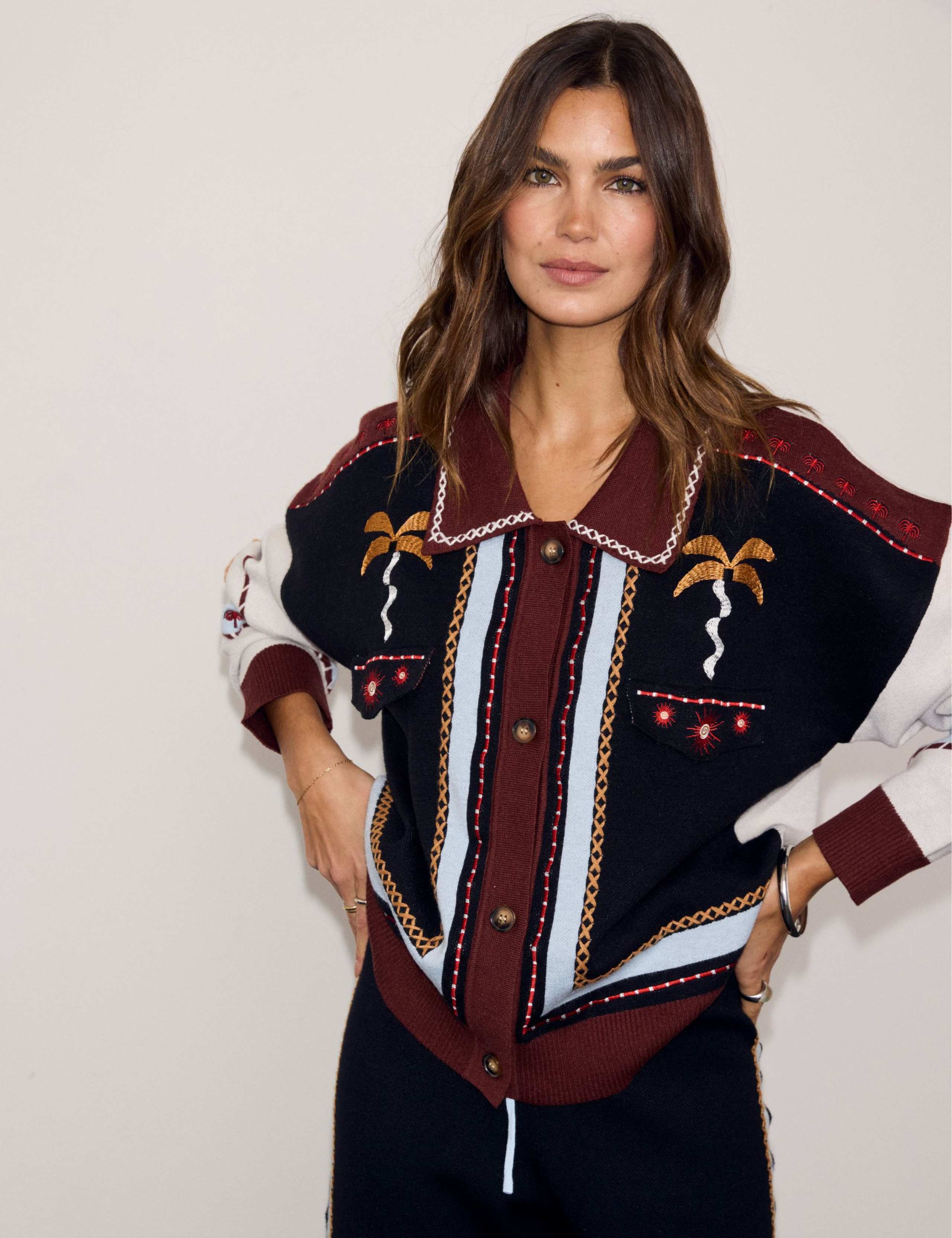Embroidered Colour Block Cardigan 5 of 6